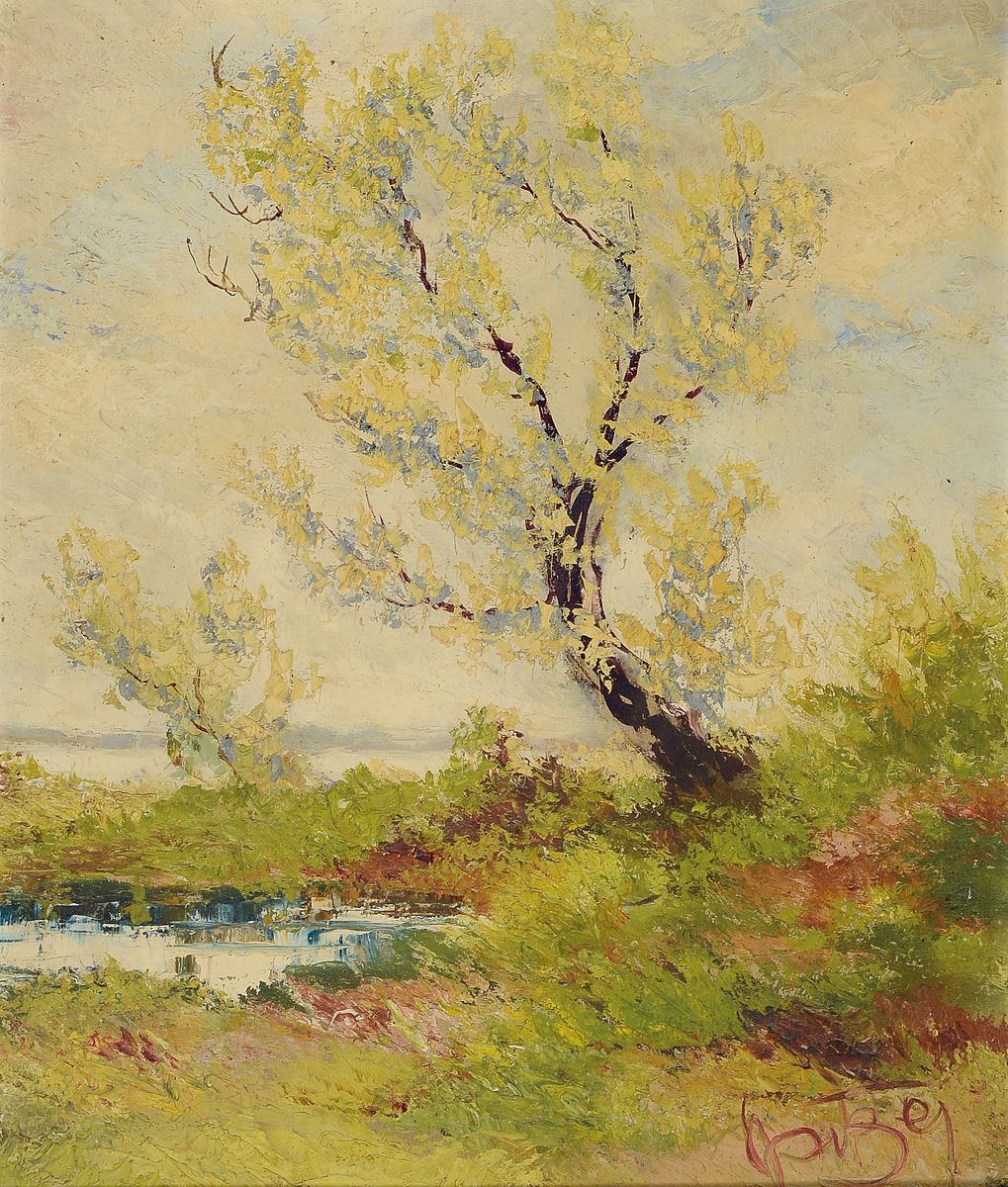 Karl Philip Spitzer, 1887 - 1954 Speyer, Frühlingslandschaft, signiert, Öl/Malkarton, Rahmen, 80x70 cm
