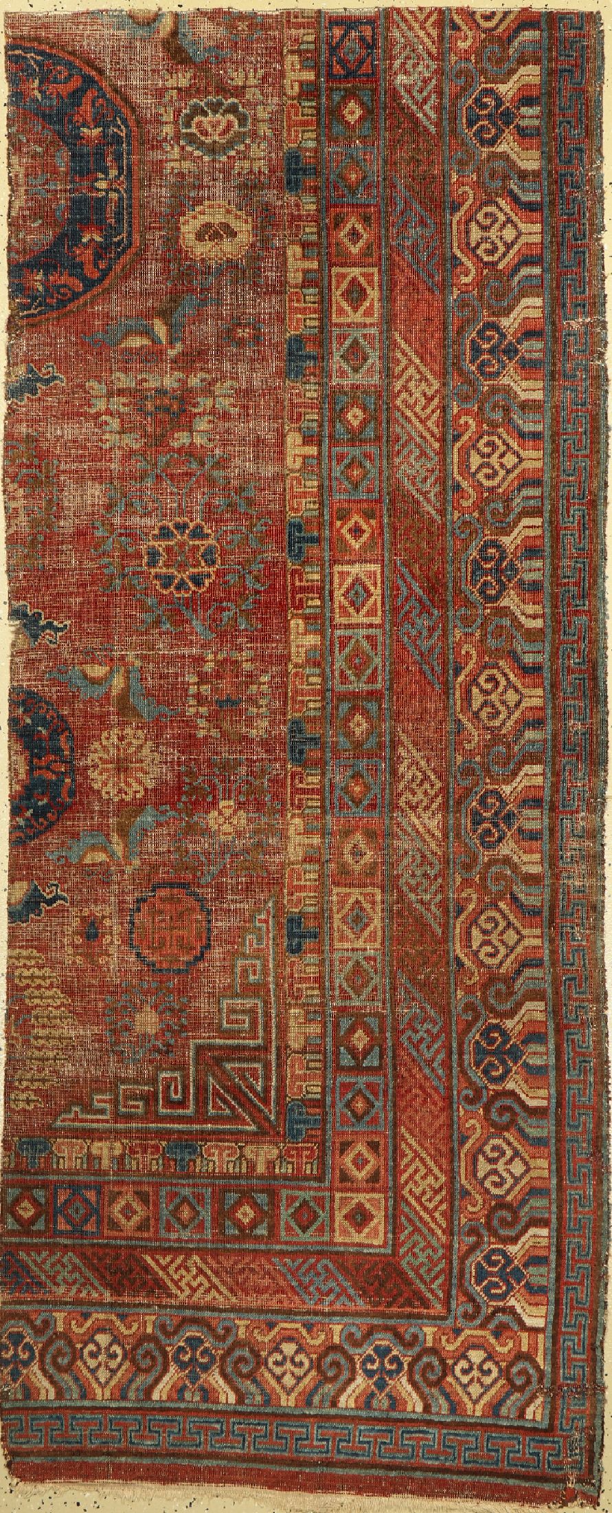 Yarkand Fragment, Turkestan, Anfang 19.Jhd,Wolle auf Baumwolle, ca. 230 x 95 cm