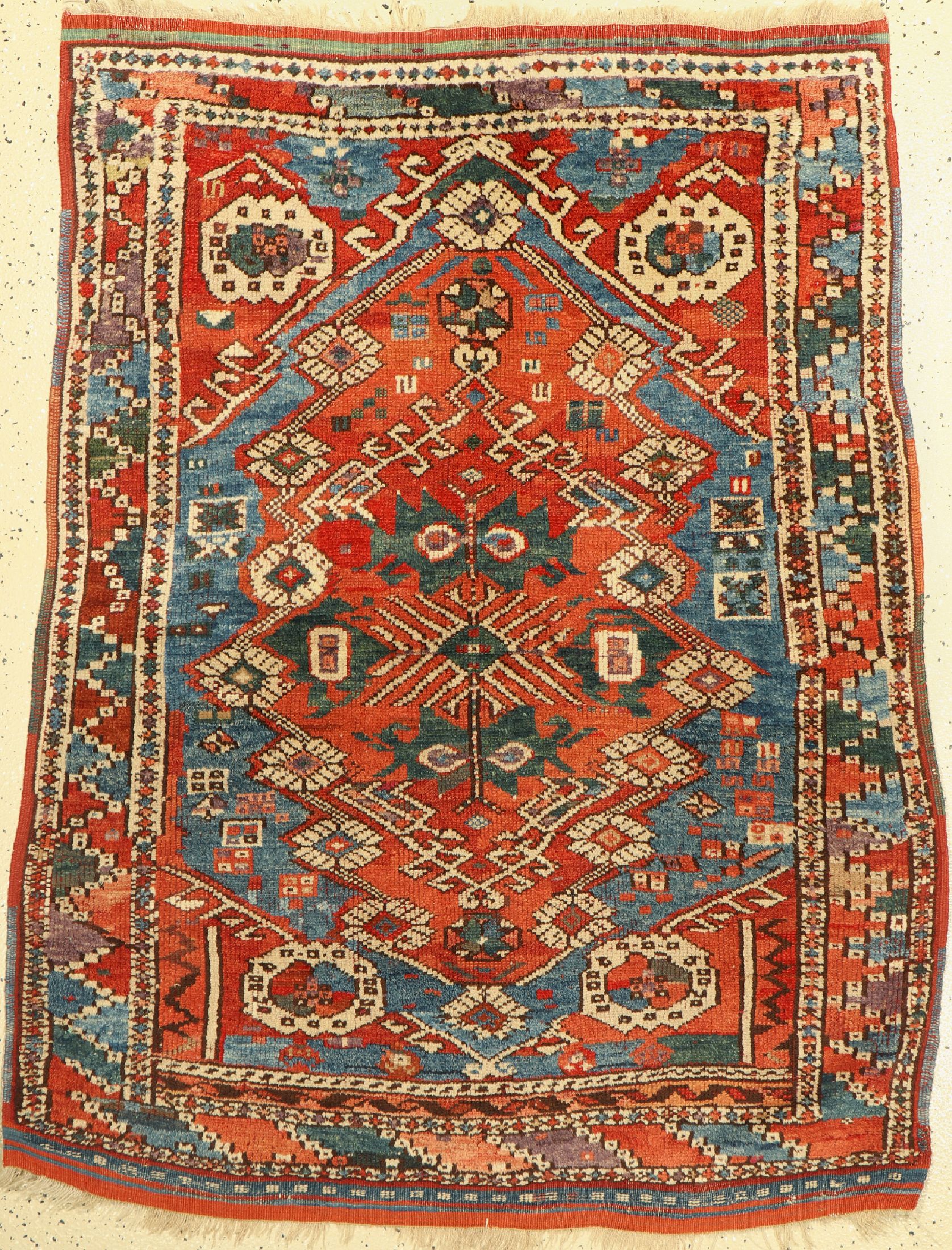 Antiker Bergama, Türkei, um 1900, Wolle aufWolle, ca. 154 x 120 cm, EHZ:(Guter Zustand)