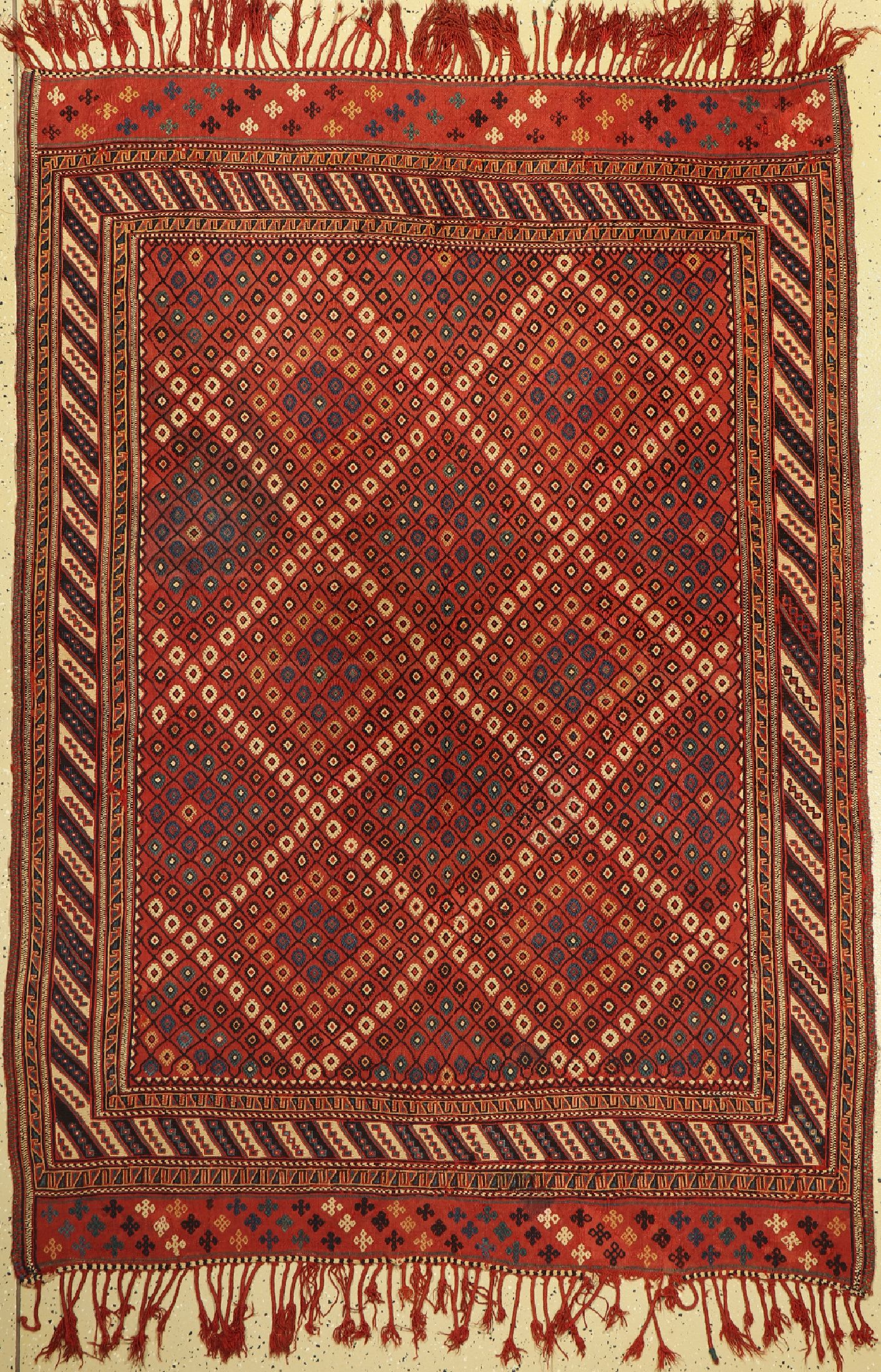Alte Cicim, Türkei, um 1950, Wolle auf Wolle, ca. 202 x 147 cm, EHZ:(Guter Zustand) leicht verfärbt