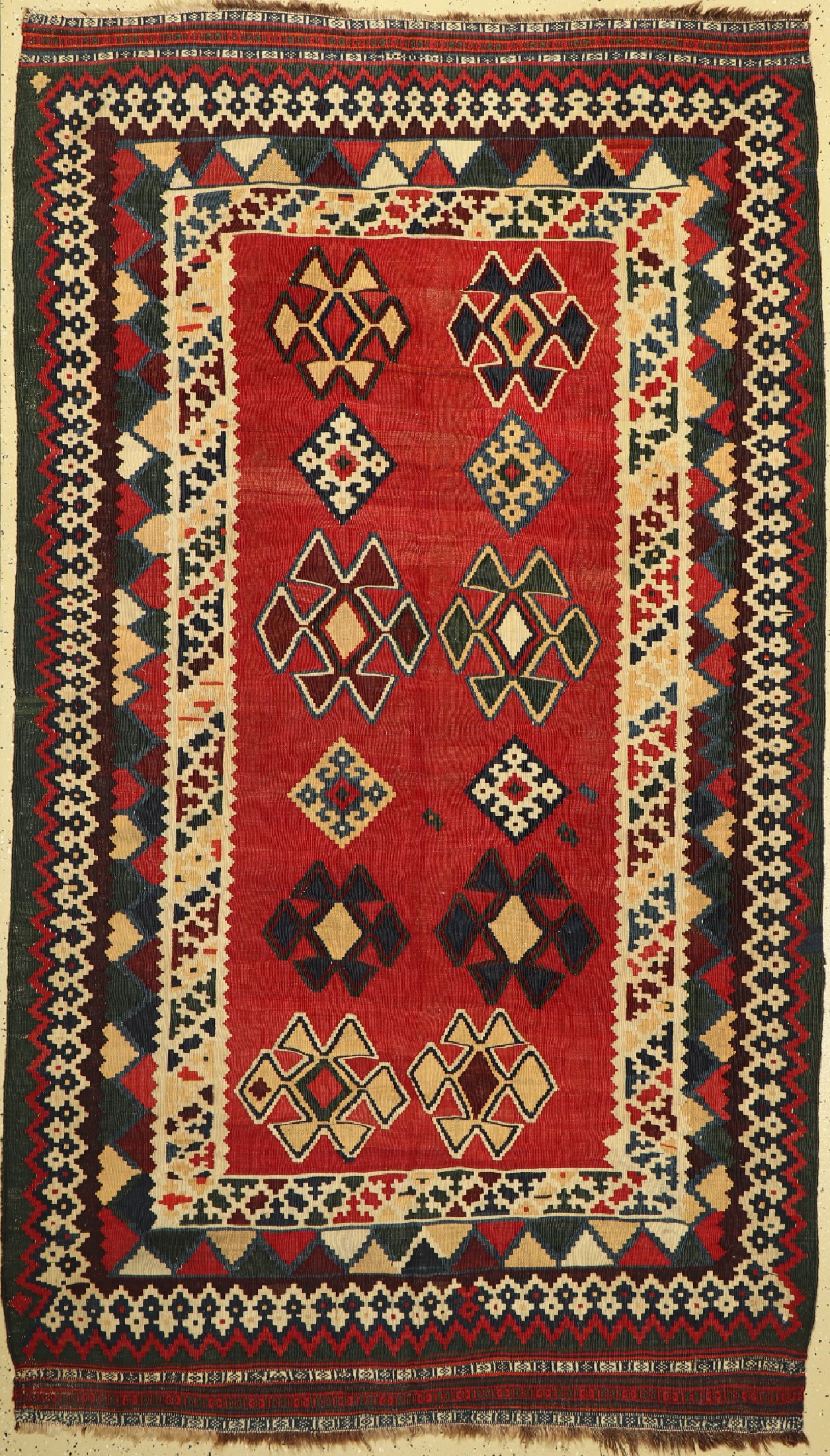 Ghaschgai Kelim, Persien, um 1930, Wolle auf Wolle, ca. 255 x 145 cm, EHZ:(Guter Zustand)