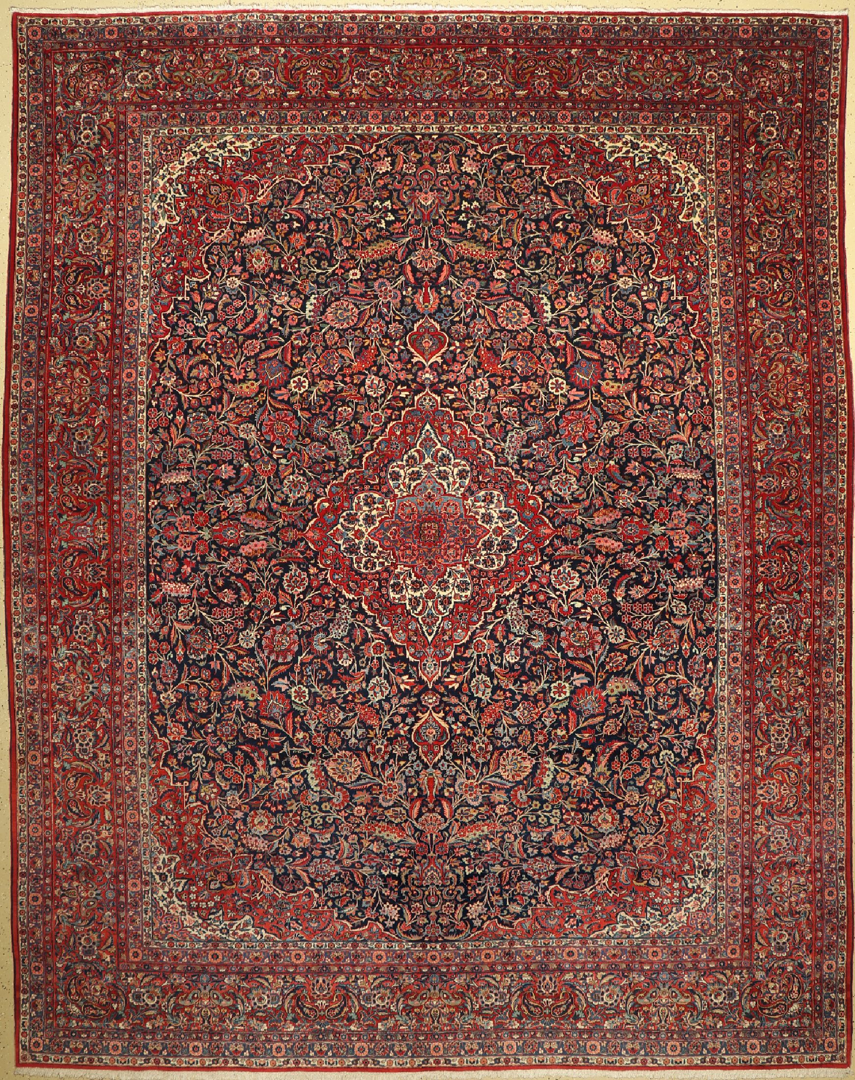 Keschan Kork fein, Persien, um 1930, Korkwolle, ca. 400 x 320 cm, gereinigt, EHZ:(Sehr guter Zustand).