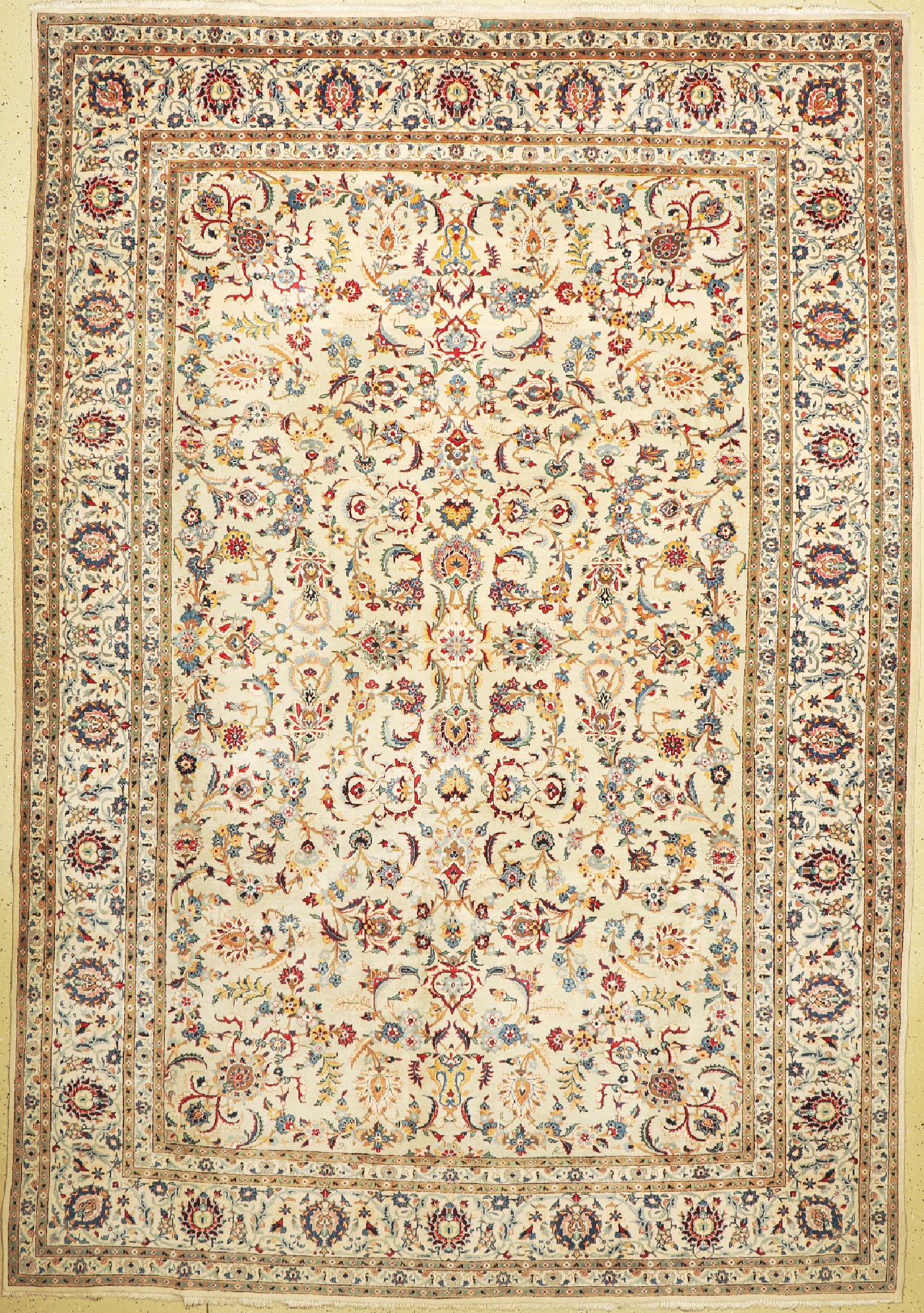 Keschan alt, signiert, (Alaghemand), Persien, um 1950, Wolle auf Baumwolle, ca. 390x 270 cm, EHZ: 1-2(Abrasch)
