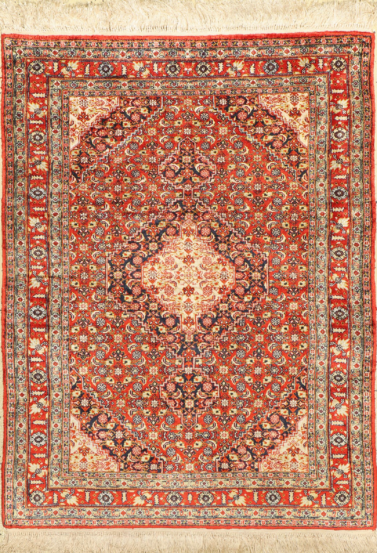 Täbriz Seide, Ägypten, um 1950, reine Naturseide, ca. 112 x 86 cm, EHZ: 1-2