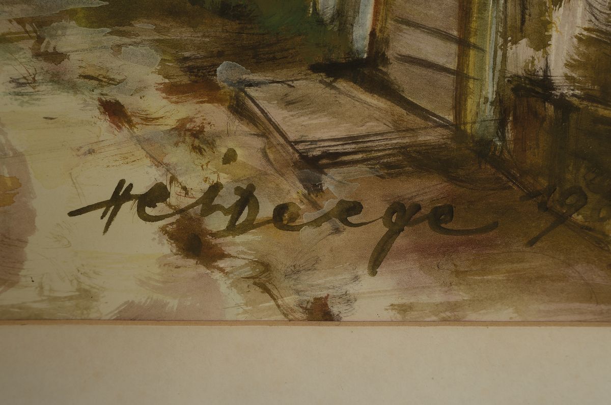 Detail a: Heiner Deege, 1920-2007 Haßloch, Bachgängl in Neustadt an der Weinstraße, Tusche und Aquarell, signiert und dat. 1969, ca. 40x58cm, PP, u.Gl., R. ...
