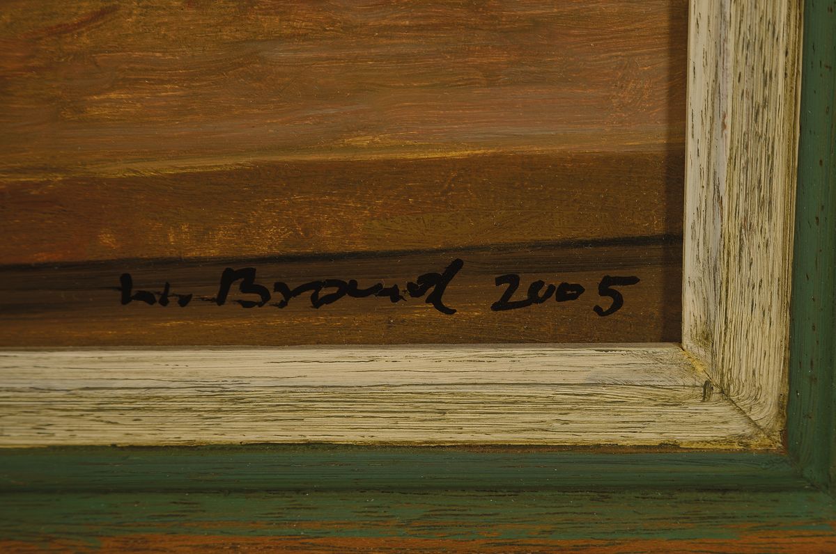 Detail a: Werner Brand, 1933 Löbau-2021 Hochstadt, Stillleben mit Quitten, Öl/Hartfaser, rechts unten signiert und dat. 2005, ca. 26x34cm, R. ca. 35x43cm