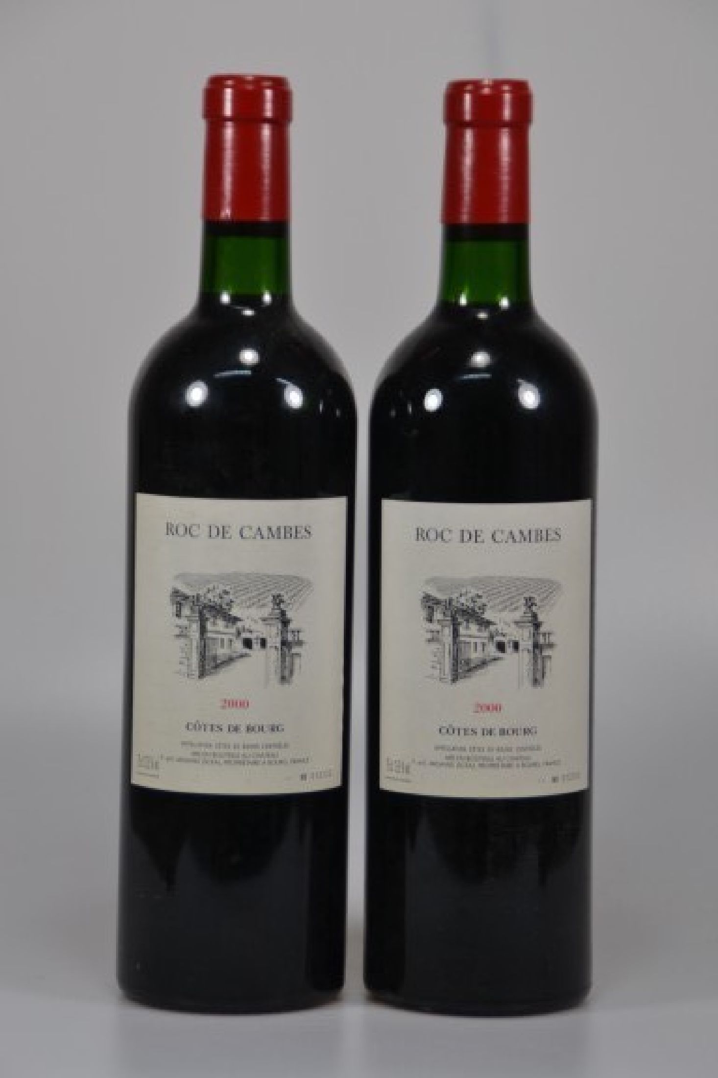 2 Flaschen 2000 Chateau Roc de Cambes, Cotesde Bourg, 750ml, 13,5% Vol., unverkostet, IntoNeck