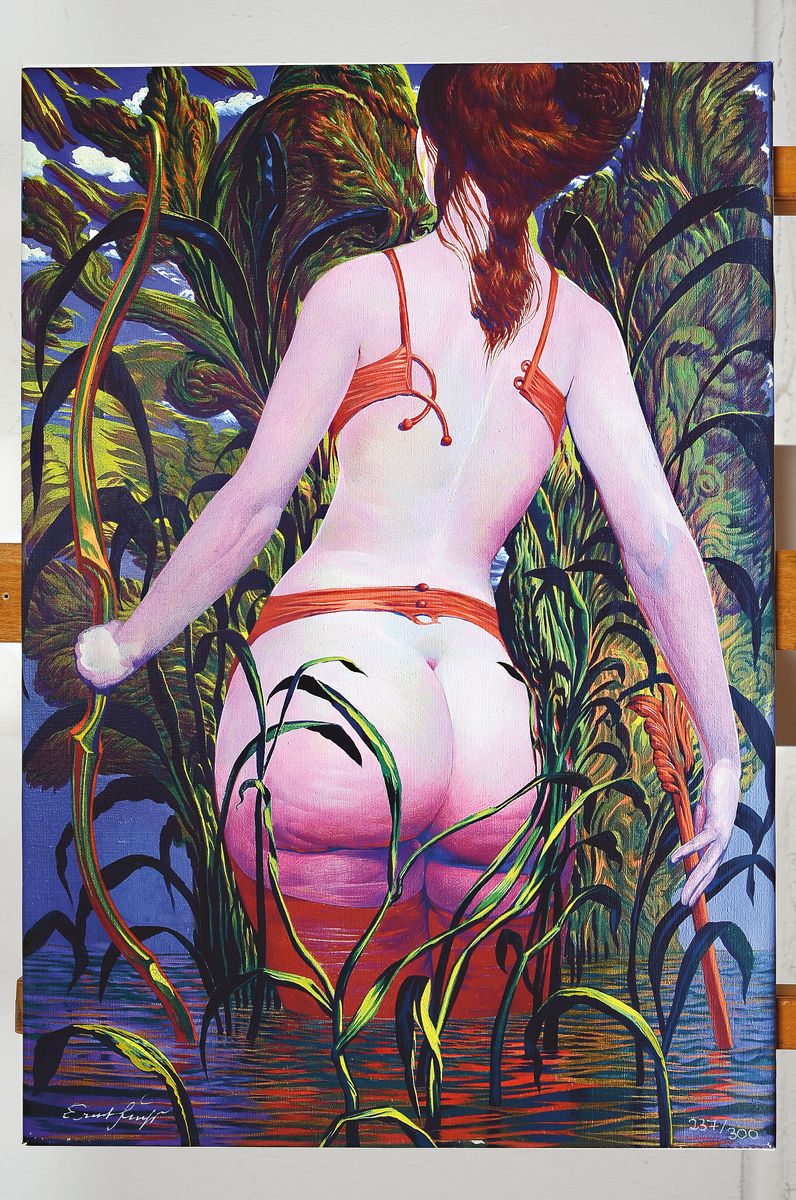 Detail k: Ernst Fuchs, 1930-2015, Dianah, Gicleedruck auf Lwd, signiert und num. 237/300, ca. 55x40 cm