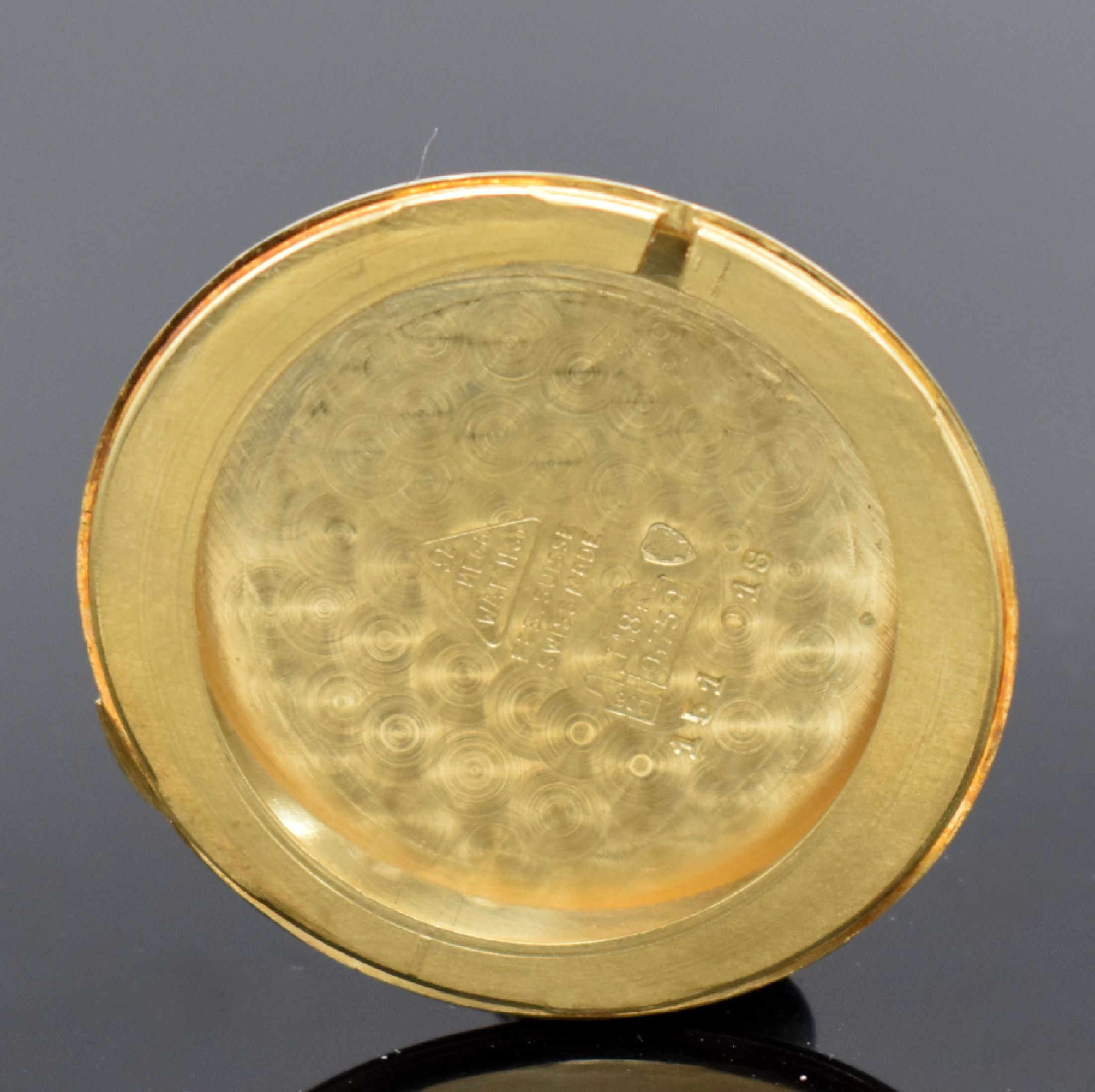 Detail e: OMEGA De Ville Armbanduhr in GG 750/000 Referenz 151.018, Automatik, Schweiz um 1968, ovales, 2-teil. Geh., Boden aufgedr., verg. Zifferbl. m. arab. ...