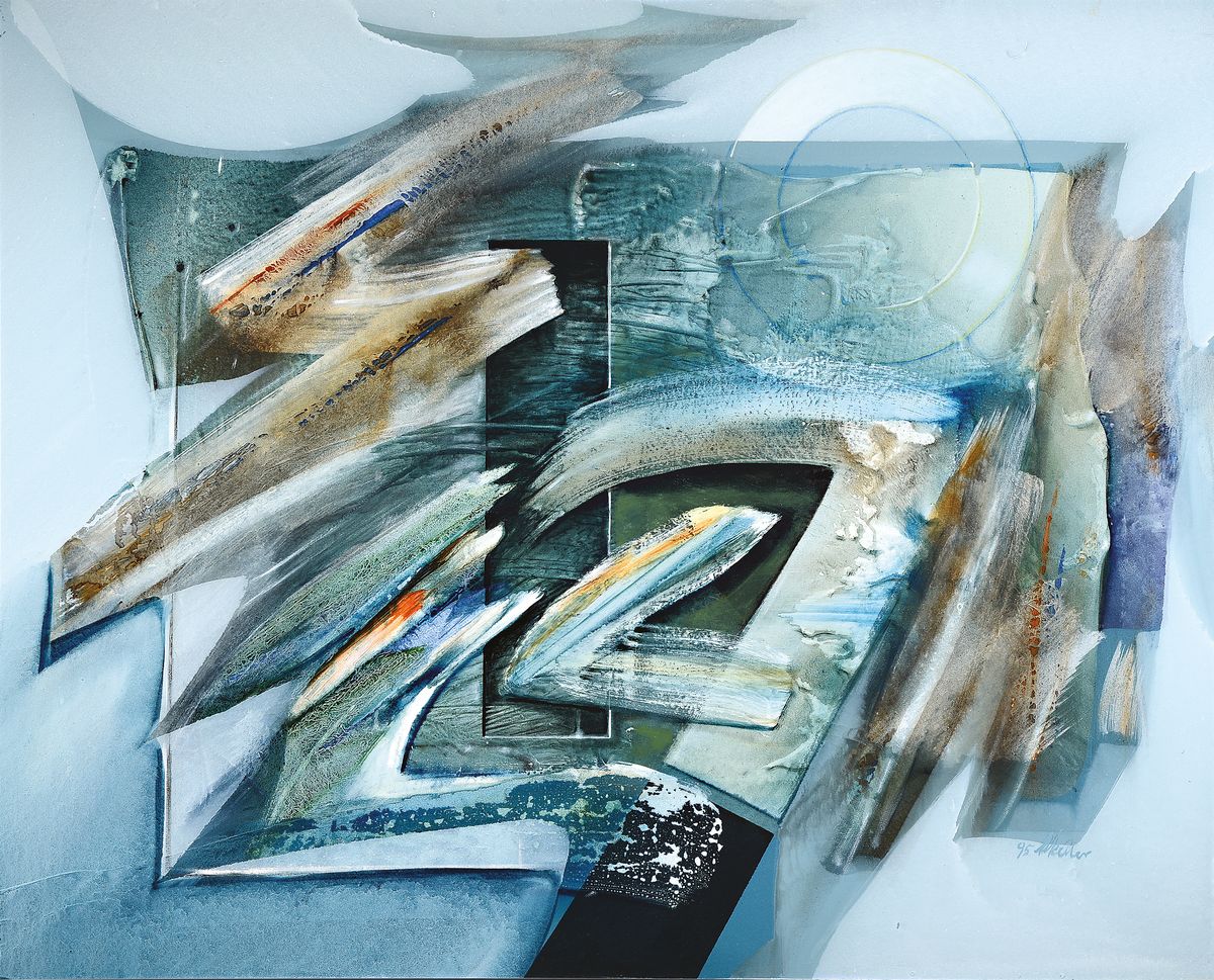 Klaus Heinrich Keller, 1938 Godramstein-2018 Rodalben, Nature morte, Acryl auf Lwd, rechts unten signiert und dat. 95, ca. 80x100 cm, ehemals Museum ...