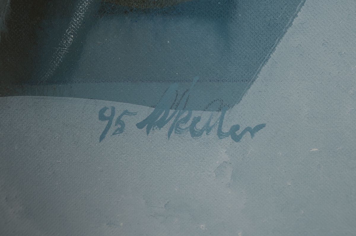 Detail a: Klaus Heinrich Keller, 1938 Godramstein-2018 Rodalben, Nature morte, Acryl auf Lwd, rechts unten signiert und dat. 95, ca. 80x100 cm, ehemals Museum ...