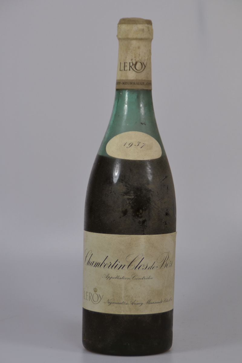 1 Flasche 1937 Leroy Chambertin Clos de Beze , Cote de Nuits, ca. 750ml, Füllniveau ca. 6cm, beschmutzt, Kapsel l. best.