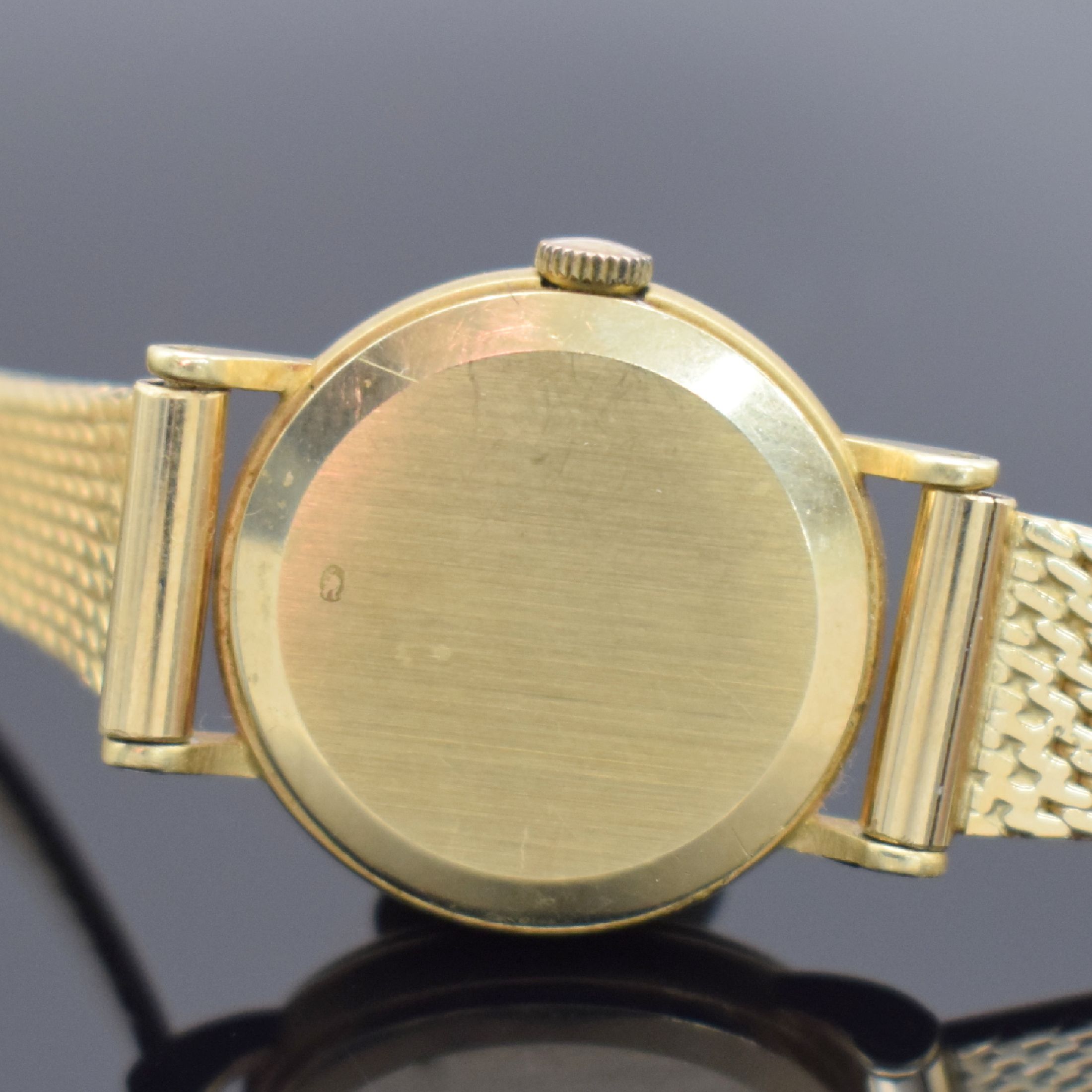 Detail c: SAVAL Damenarmbanduhr in GG 585/000, Schweiz um 1980, quarz, GG 585/000 Band, Boden aufgedr., champagnerfarb. Zifferbl. m. aufgel. Std.-Ind. & gold. ...