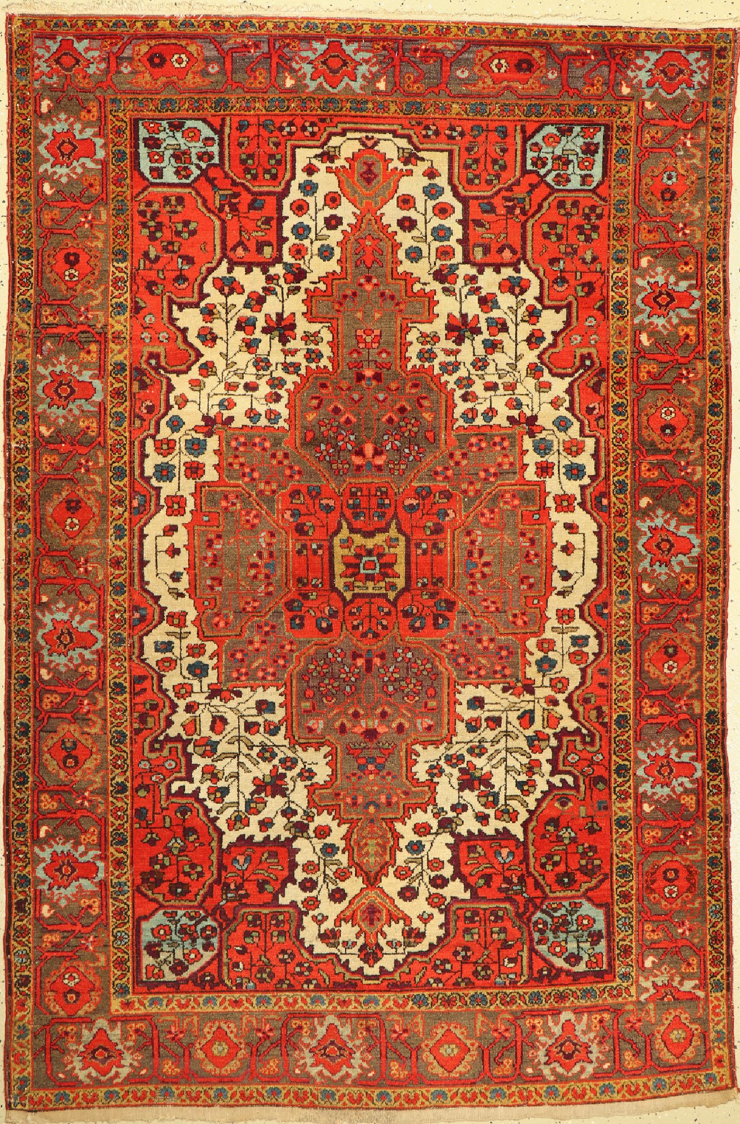 Antiker Malayer, Persien, um 1900, Wolle auf Baumwolle, ca. 210 x 140 cm, EHZ:(Gleichmäßig dünn)