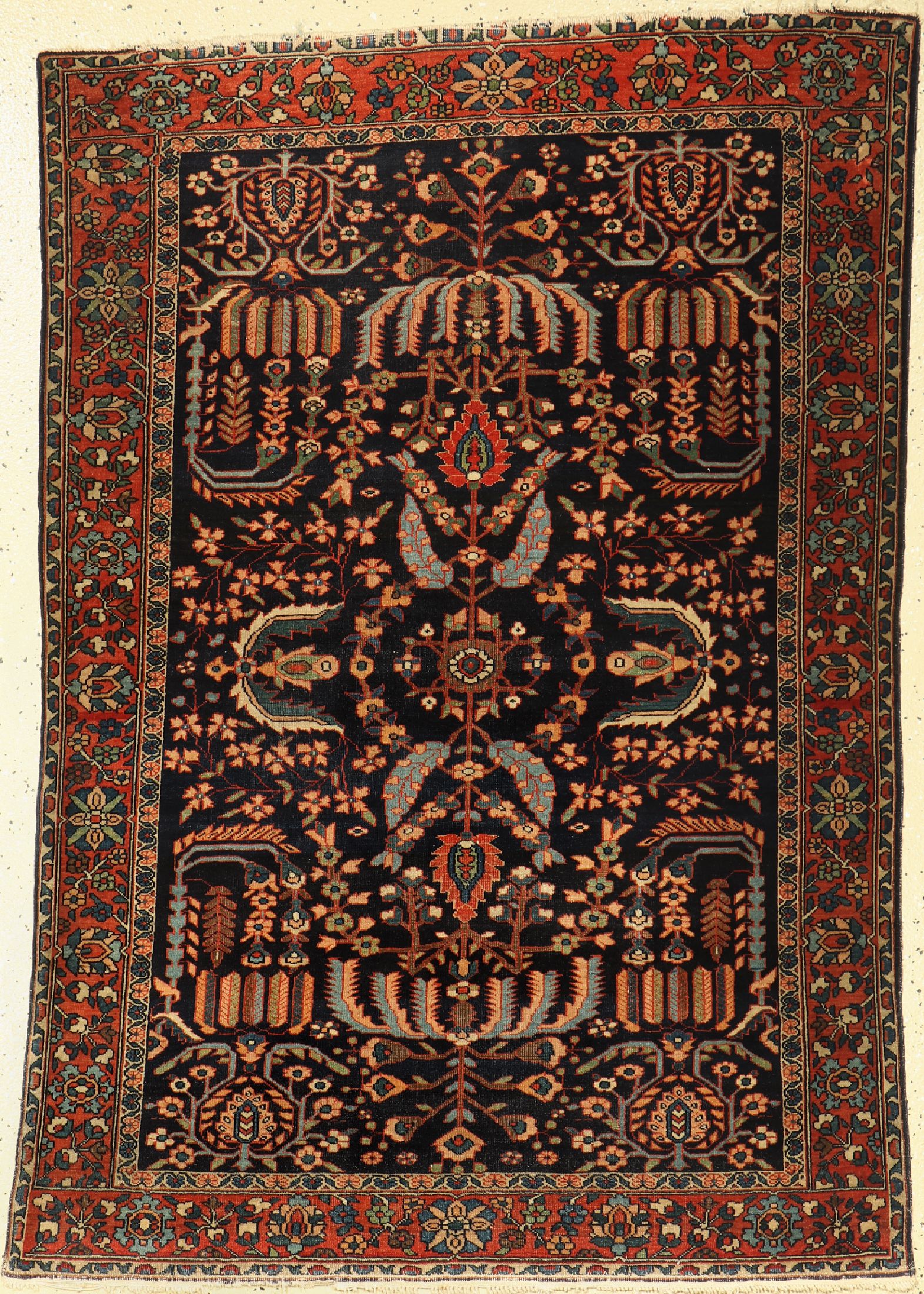 Sarogh Mohajeran antik, Persien, um 1900, Wolle auf Baumwolle, ca. 153 x 107 cm, minimalverkürzt, EHZ:(Gleichmäßig dünn)
