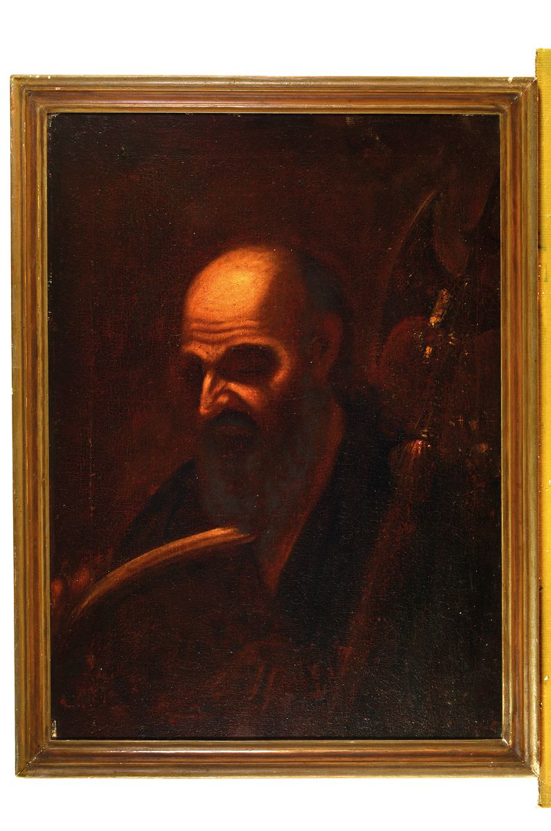 Detail k: Unbekannter Künstler, Niederlande, 17. Jh., zwei Gelehrte, Öl/Lwd, später auf Platte doubliert, alt restauriert, krakeliert, Alters- und ...
