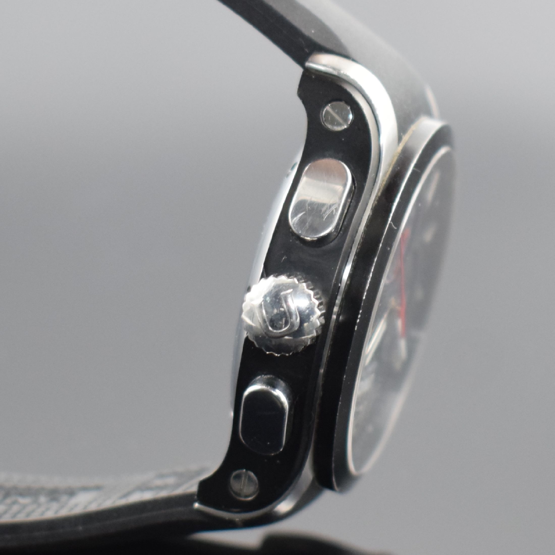 Detail c: UNION Glashütte/SA. Herrenarmbanduhr mit Chronograph Referenz D002.627A Belisar, Deutschland um 2015, Automatik, beids. vergl., teils schwarz lack. ...