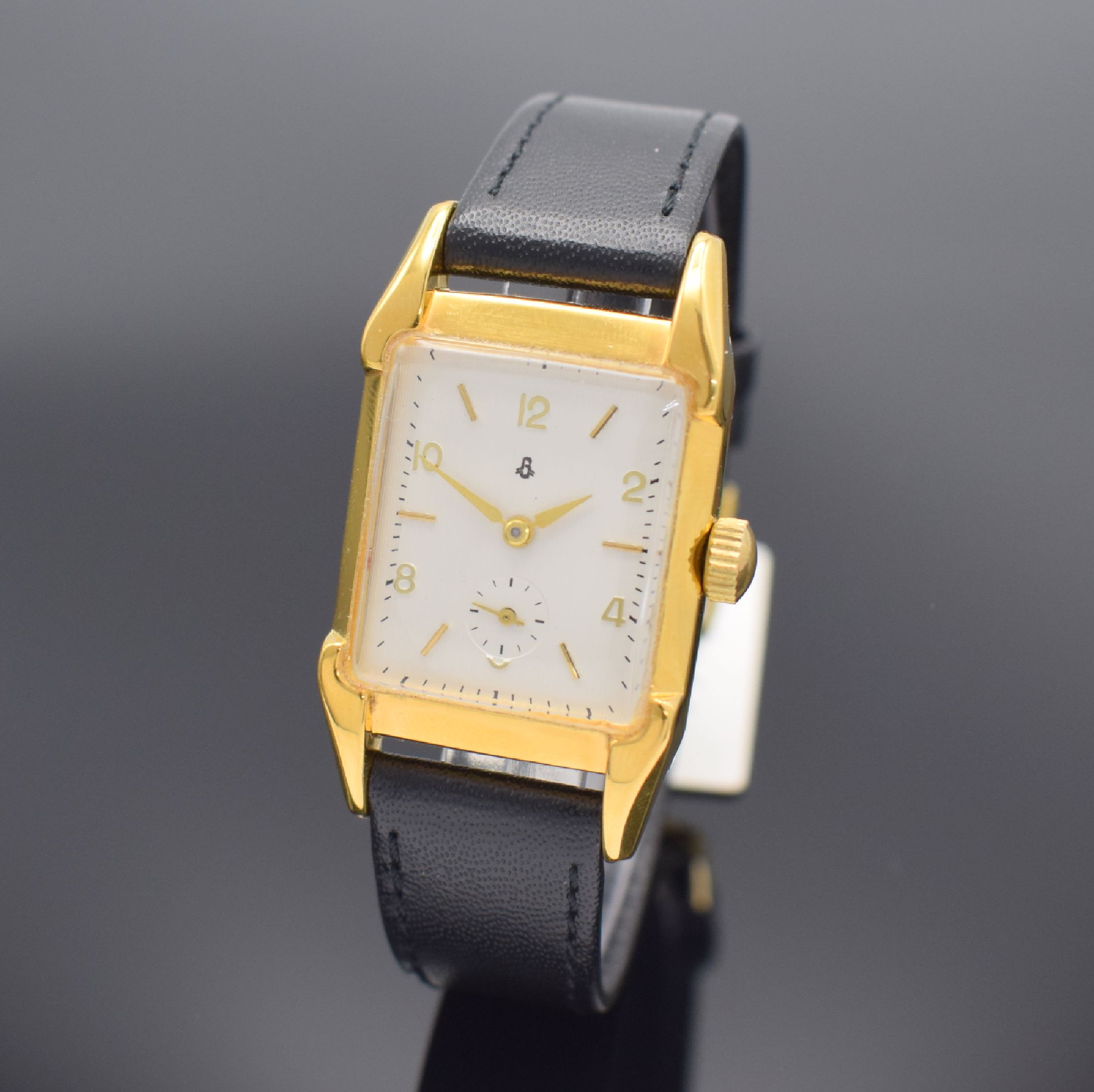 UROFA Glashütte Armbanduhr mit Kaliber 58, Deutschland um 1935, Handaufzug, verg. Gehäuse, Stahlboden aufgedr., silb. Zifferbl. m. aufges. ...
