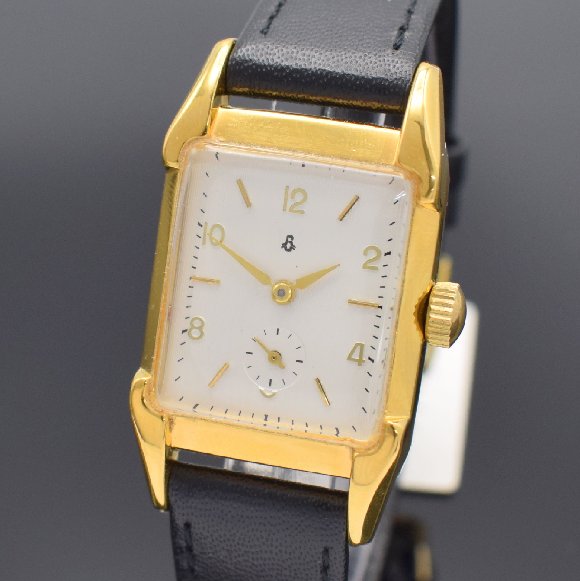 Detail a: UROFA Glashütte Armbanduhr mit Kaliber 58, Deutschland um 1935, Handaufzug, verg. Gehäuse, Stahlboden aufgedr., silb. Zifferbl. m. aufges. ...