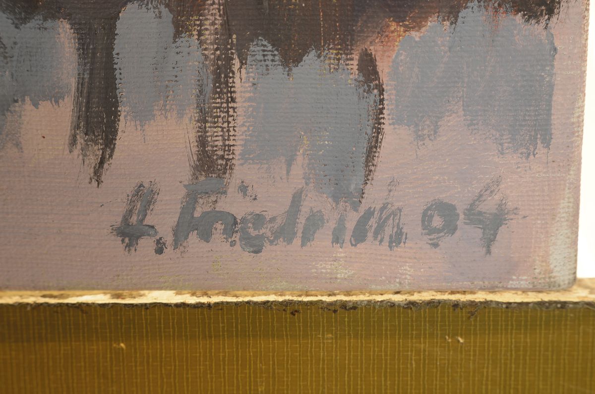 Detail a: Heinz Friedrich, 1924 - 2018 Schwetzingen, Pfälzer Wingert im Winter, Öl/Lwd, signiert und dat. 04, 60 x 70 cm