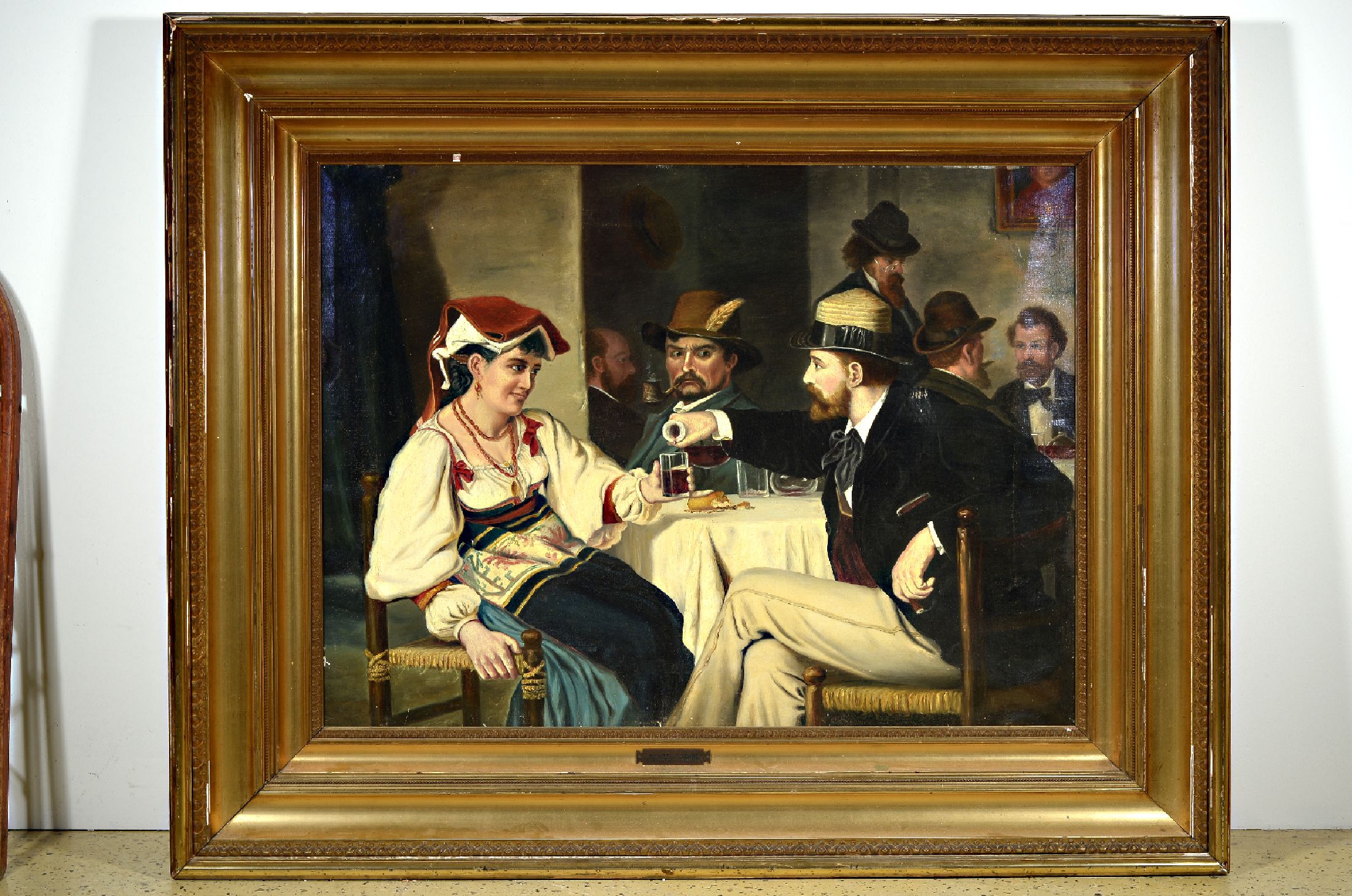 Zuschreibung: Wenzel Tornoe, 1844 Svendborg - 1907 Frederiksburg, Studium an der Akademie Kopenhagen, Genremaler, hier: Wirtshaus Interior, ...