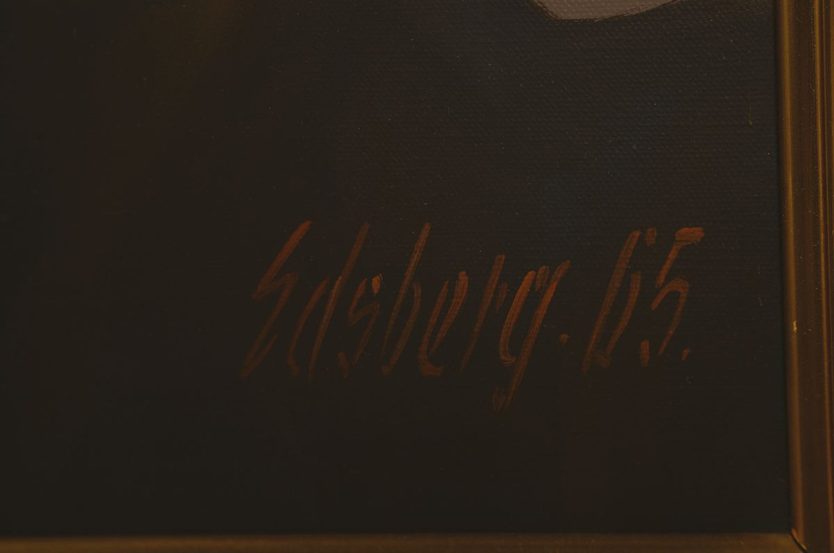 Detail a: Knud Edsberg, 1911 Kopenhagen-2003 Holmstrup , Ausbildung bei Laurits Tuxen, ländliche Genreszene, friedliche Szenerie mit zwei Knaben beim Fischen ...
