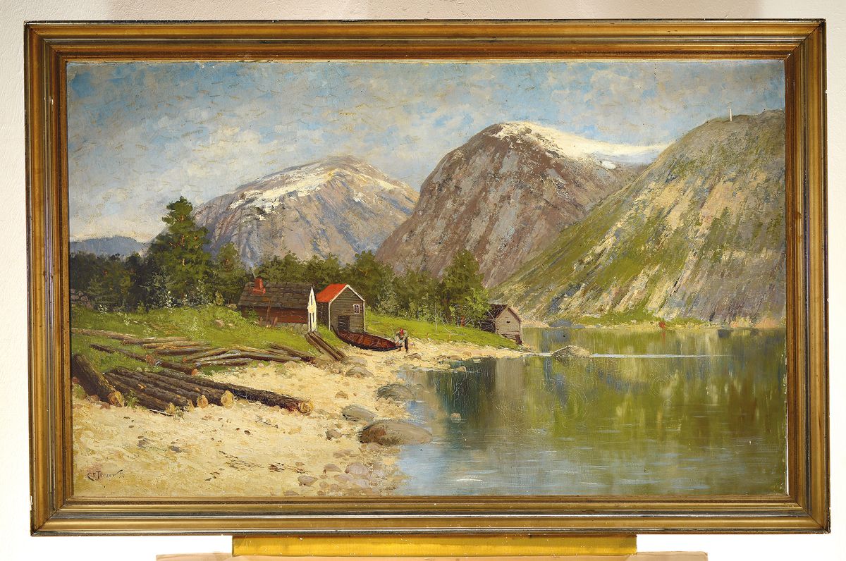Detail k: Carl Erik Törner, 1862 Stockholm - 1911 Motala, Studium an der Kunstakademie Kopenhagen, Mitglied im Kunstverein Göteborg, hier: große ...