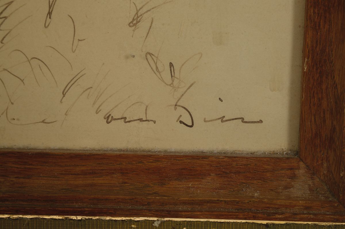 Detail a: Otto Dill, 1884 Neustadt an der Weinstraße-1957 Bad Dürkheim, Bauer mit Ochsengespann, Tuschezeichnung, rechts unten handsign., ca. 29x36cm, u.Gl., ...