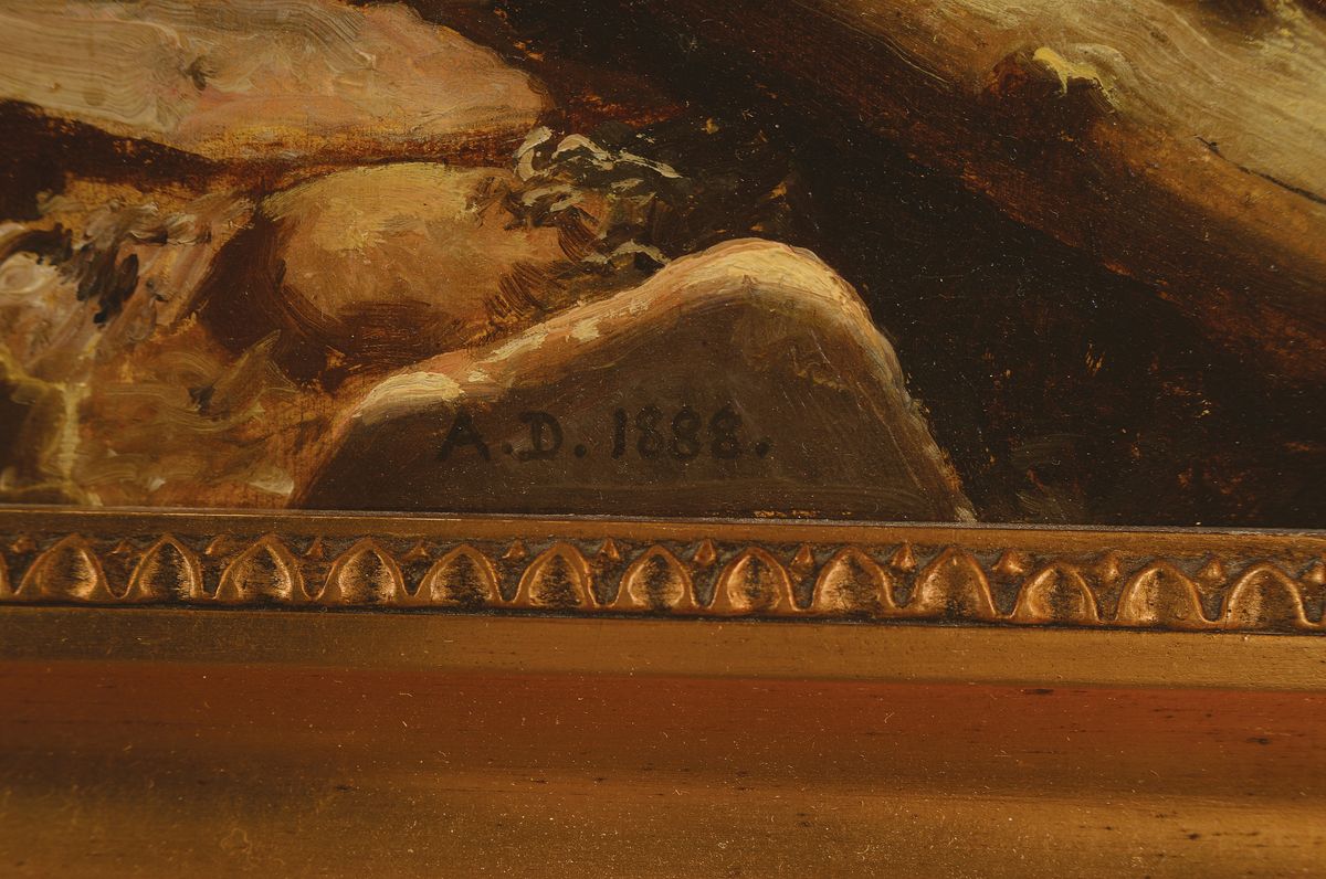 Detail a: Anton Dorph, 1831 Horsens - 1914 Kopenhagen, Studium an der Kgl. Kunstakademie Kopenhagen bei Christoffer Wilhelm Eckersberg, lange Zeit in Italien ...