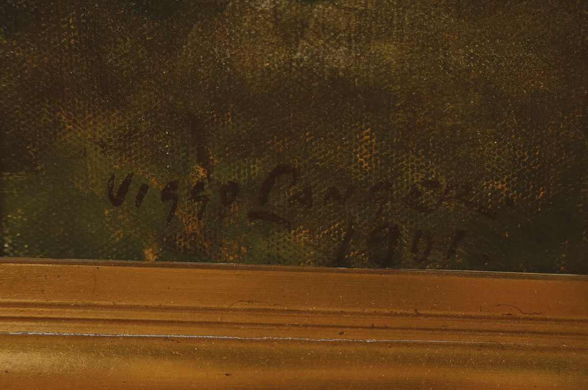 Detail a: Viggo Langer, 1860 Leipzig - 1942 Rungsted, Ausbildung bei V. Kyhn und C. Bloch, sowie an der Kgl. Kunstakademie Kopenhagen, Stimmungslandschaft, ...