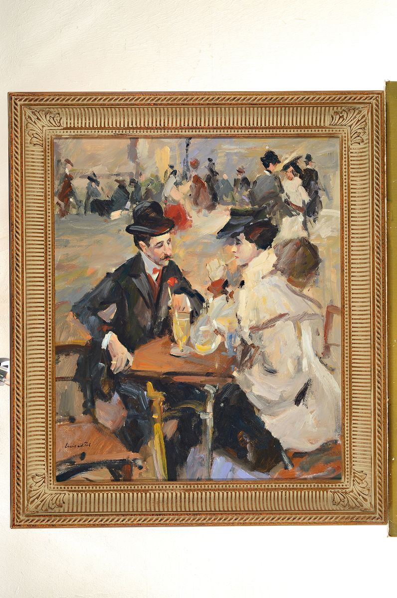 Detail k: Louis van der Pol, 1915 Amsterdam-1986 Abcoude, Kaffeehausszene, Öl/Lwd, links unten signiert, ca. 60x50cm, R. ca. 74x64cm