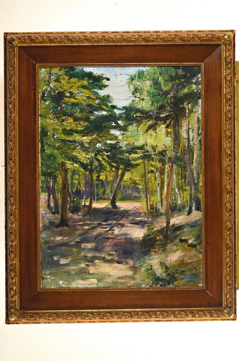 Detail k: Ludwig Heinrich Heyne, 1878 Düsseldorf-1914 Douvrin, Waldweg, Öl/Lwd, rechts unten signiert und dat. 08, ca. 76x56cm, R. ca. 99x78cm