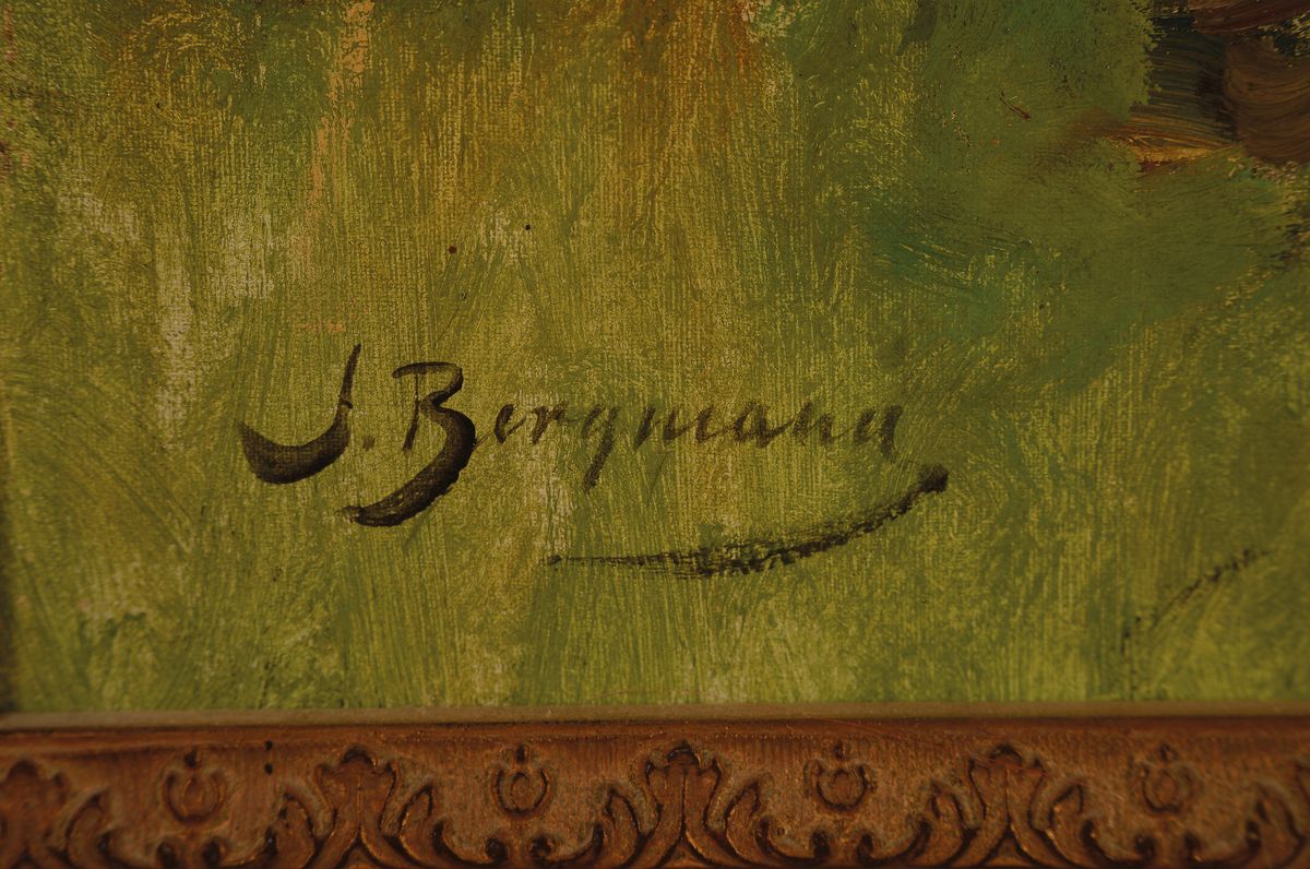Detail a: Julius Hugo Bergmann, 1861 Nordhausen-1940 Karlsruhe, Studium an der Akademie Karlsruhe bei Baisch und Schönleber, wurde 1897 Prof. in Düsseldorf ...