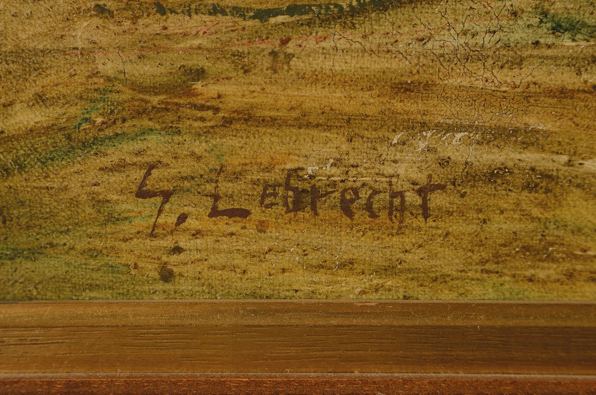 Detail a: Georg Lebrecht, 1875 Schweidnitz/Schlesien -1945 Berlin, Schüler von Herterich und Haug an der Akademie Stuttgart, lebte lange in Berlin, Tier- und ...
