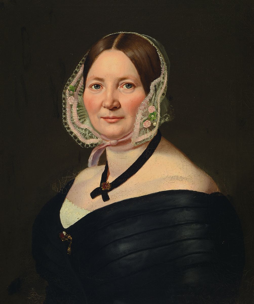 Unbekannter Künstler, deutsch, 18./19. Jh., Porträt einer Adeligen, feine qualitätvolle Malerei, feines Inkarnat, krakeliert, unsigniert, ca. ...