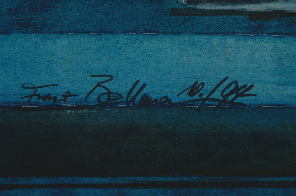 Detail a: Franz Bellmann, geb. 1946 Haidl/Böhmen, zeitgenössischer Maler in Mannheim, hier: Mädchen am Fenster, Öl/Papier, rechts unten signiert und ...
