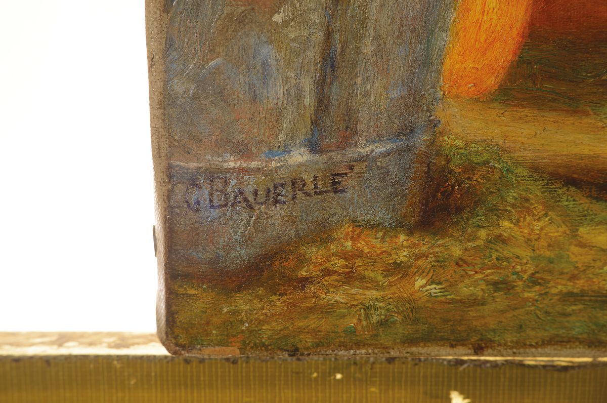 Detail a: Carl Wilhelm Friedrich Bauerle, 1831 Endersbach-1912 Aichelberg, war ein Kunstmaler, der als Porträtmaler internationalen Ruhm an deutschen Höfen ...