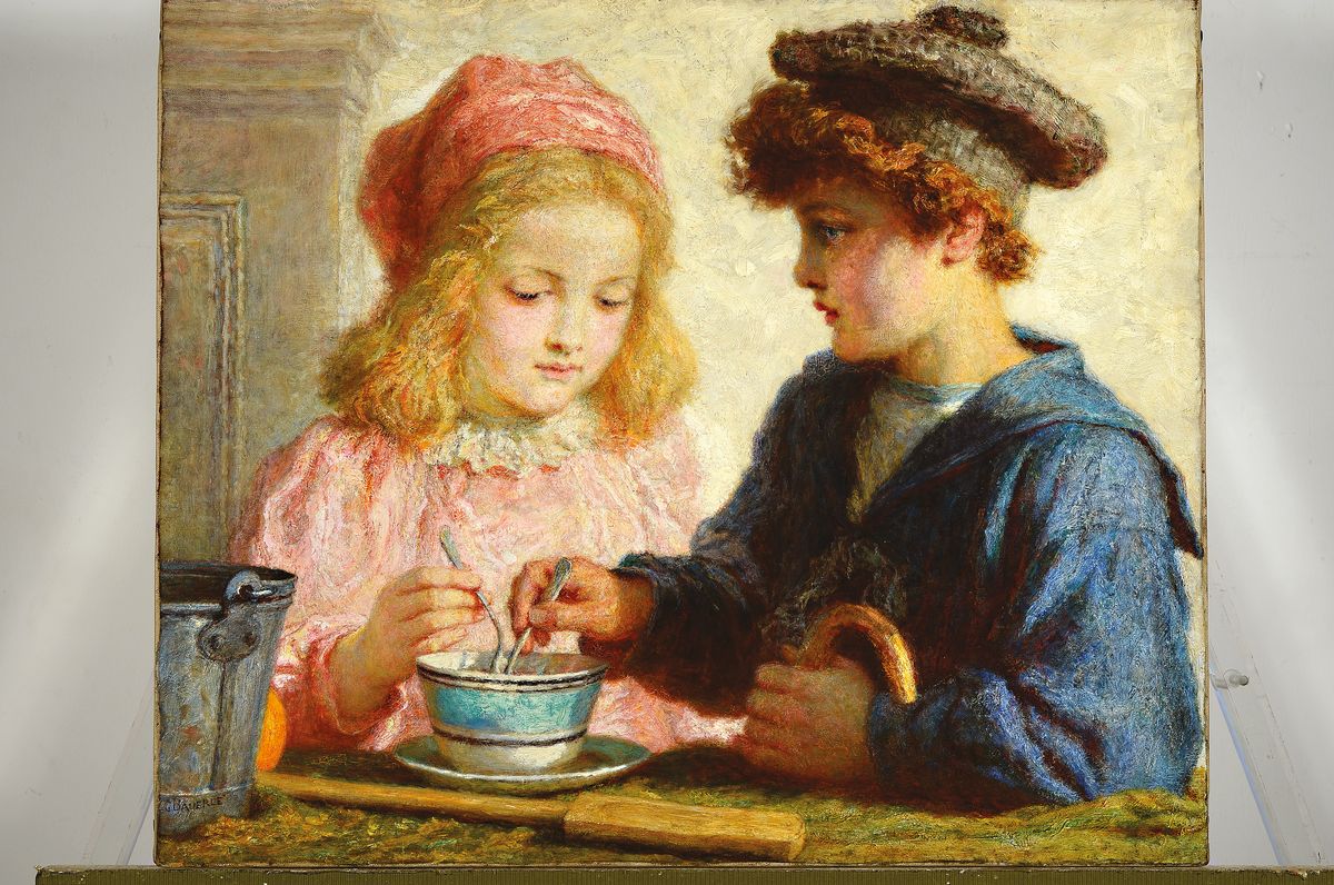 Detail k: Carl Wilhelm Friedrich Bauerle, 1831 Endersbach-1912 Aichelberg, war ein Kunstmaler, der als Porträtmaler internationalen Ruhm an deutschen Höfen ...