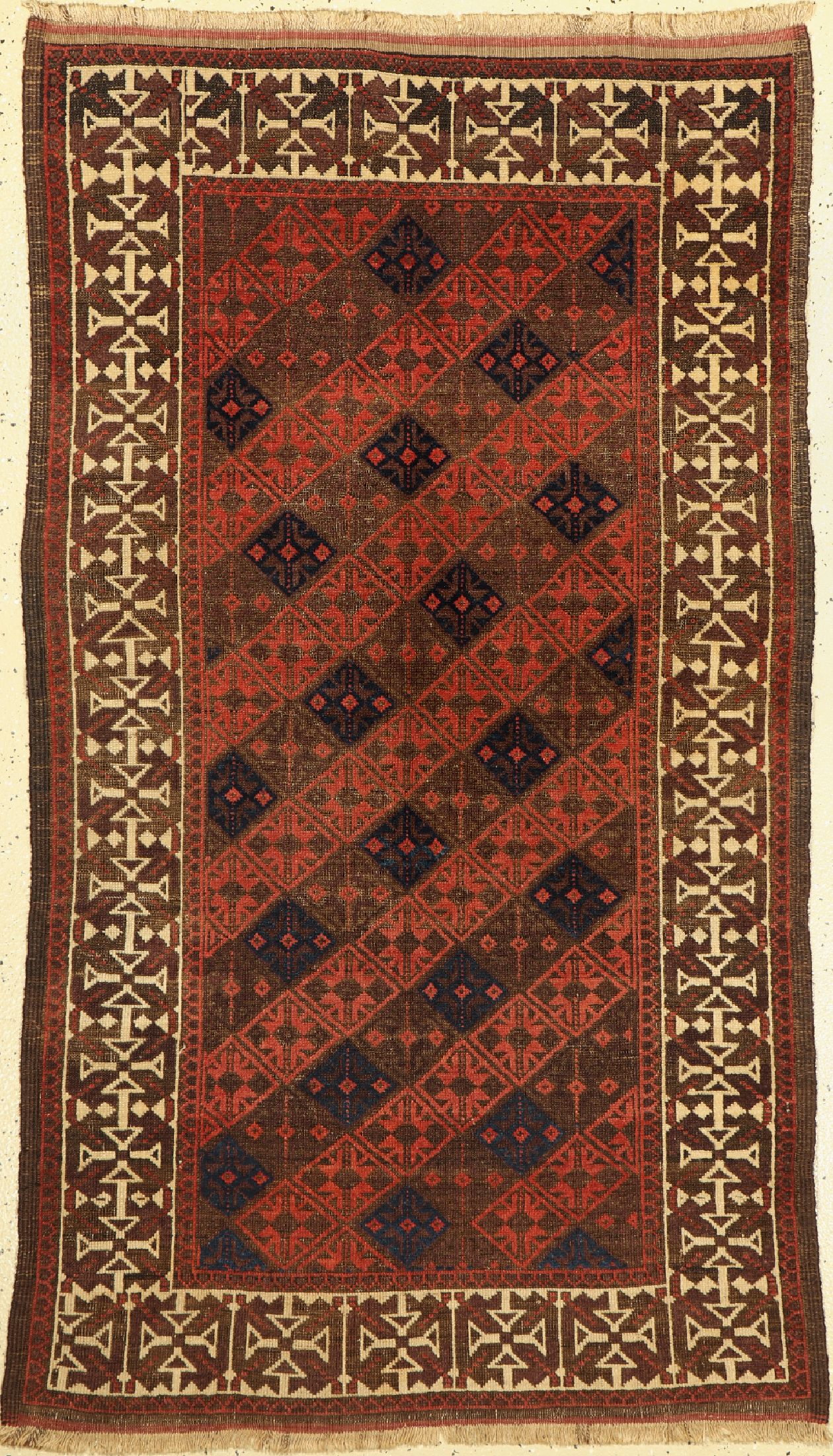 Antiker Belutsch, Persien, 19.Jhd., Wolle auf Wolle, ca. 165 x 93 cm, EHZ:(Guter Zustand), gleichmäßig dünn