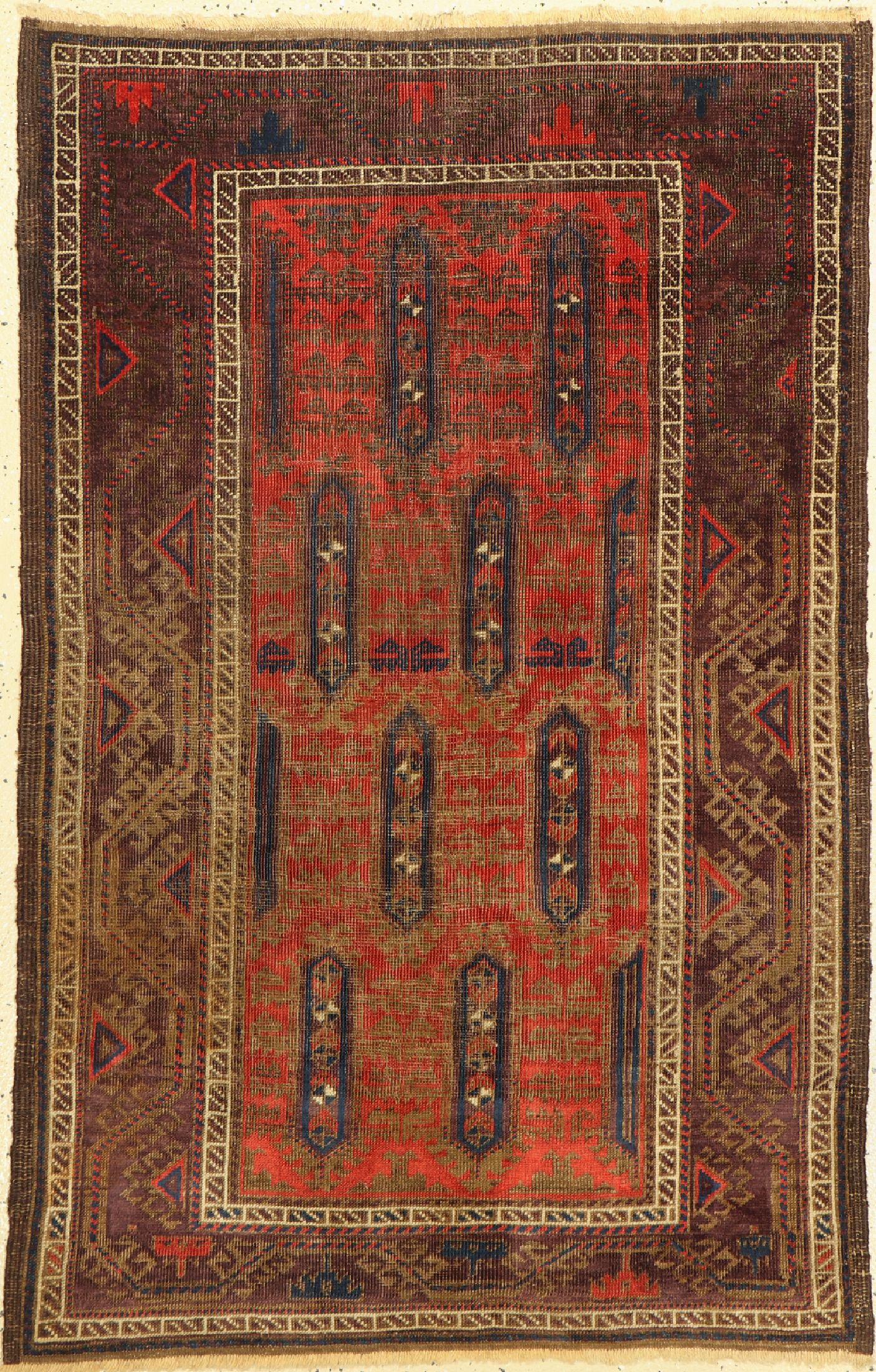 Antiker Belutsch, Persien, 19.Jhd., Wolle auf Wolle, ca. 142 x 92 cm, EHZ:(Guter Zustand), gleichmäßig dünn