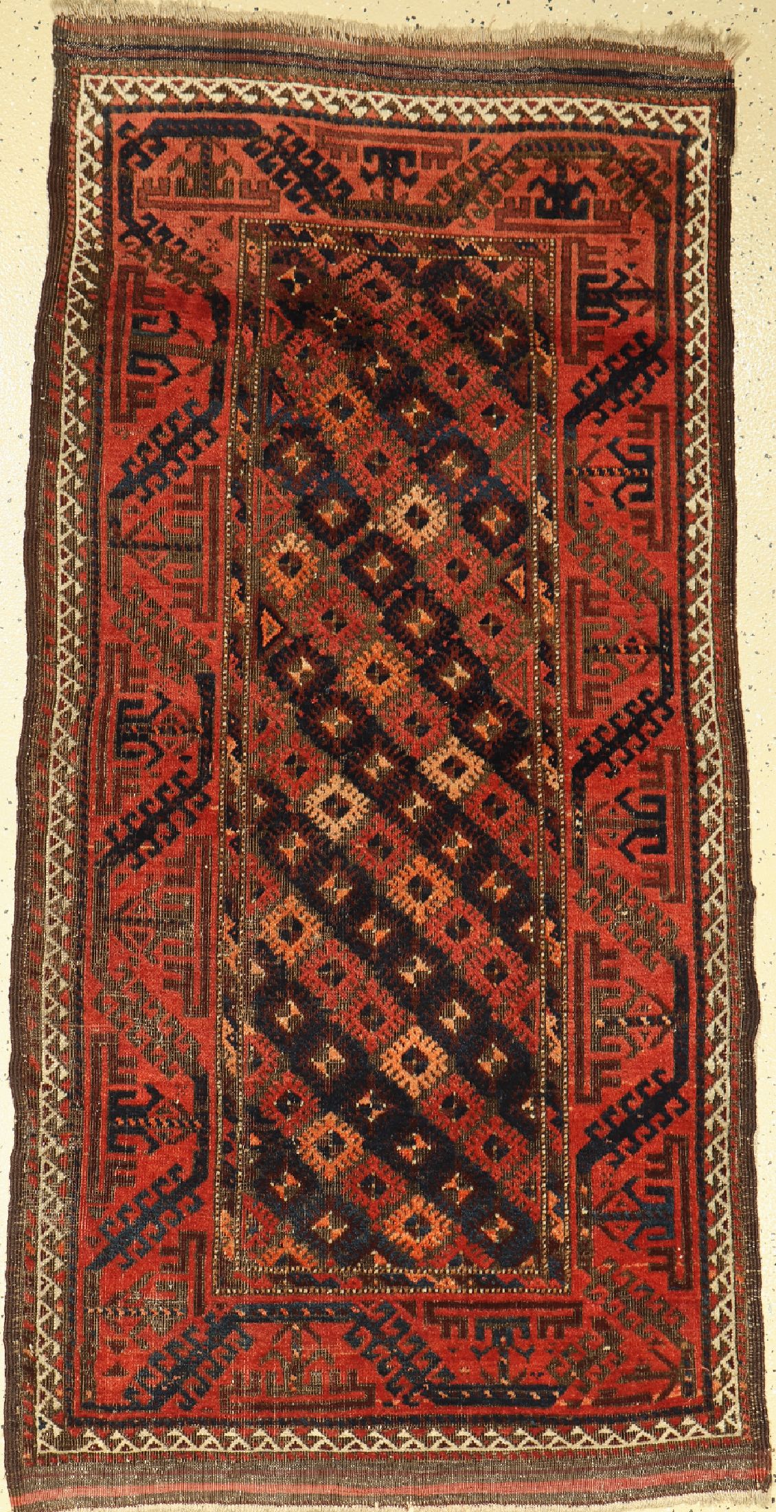 Antiker Belutsch, Persien, 19.Jhd., Wolle auf Wolle, ca. 170 x 88 cm, EHZ:(Guter Zustand), gleichmäßig dünn