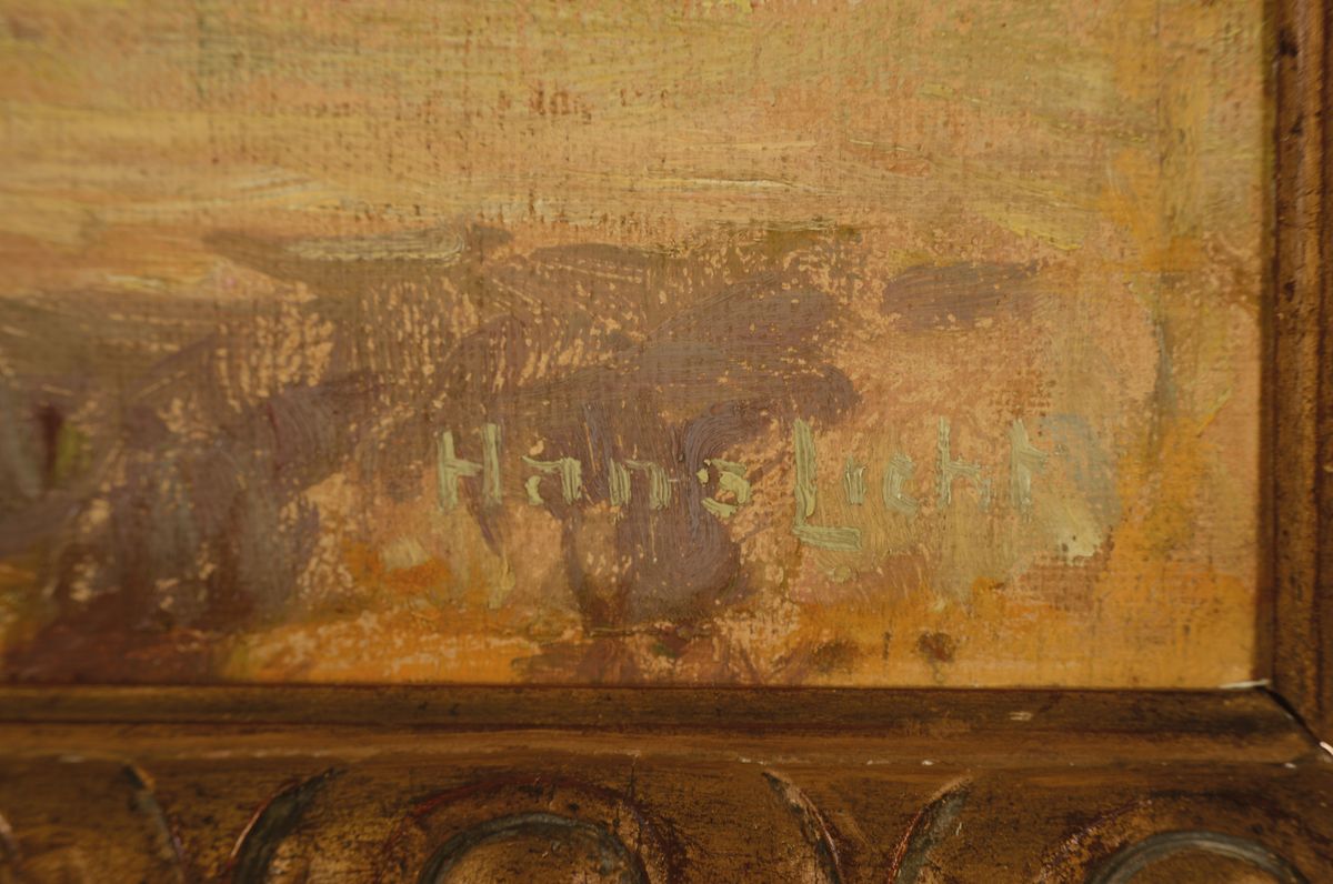 Detail a: Hans Licht, 1876 Berlin-1935, brandenburgische Seelandschaft im Sommer, Öl/Pappe, rechts unten signiert, ca. 52x68cm/63x79cm, Rahmen