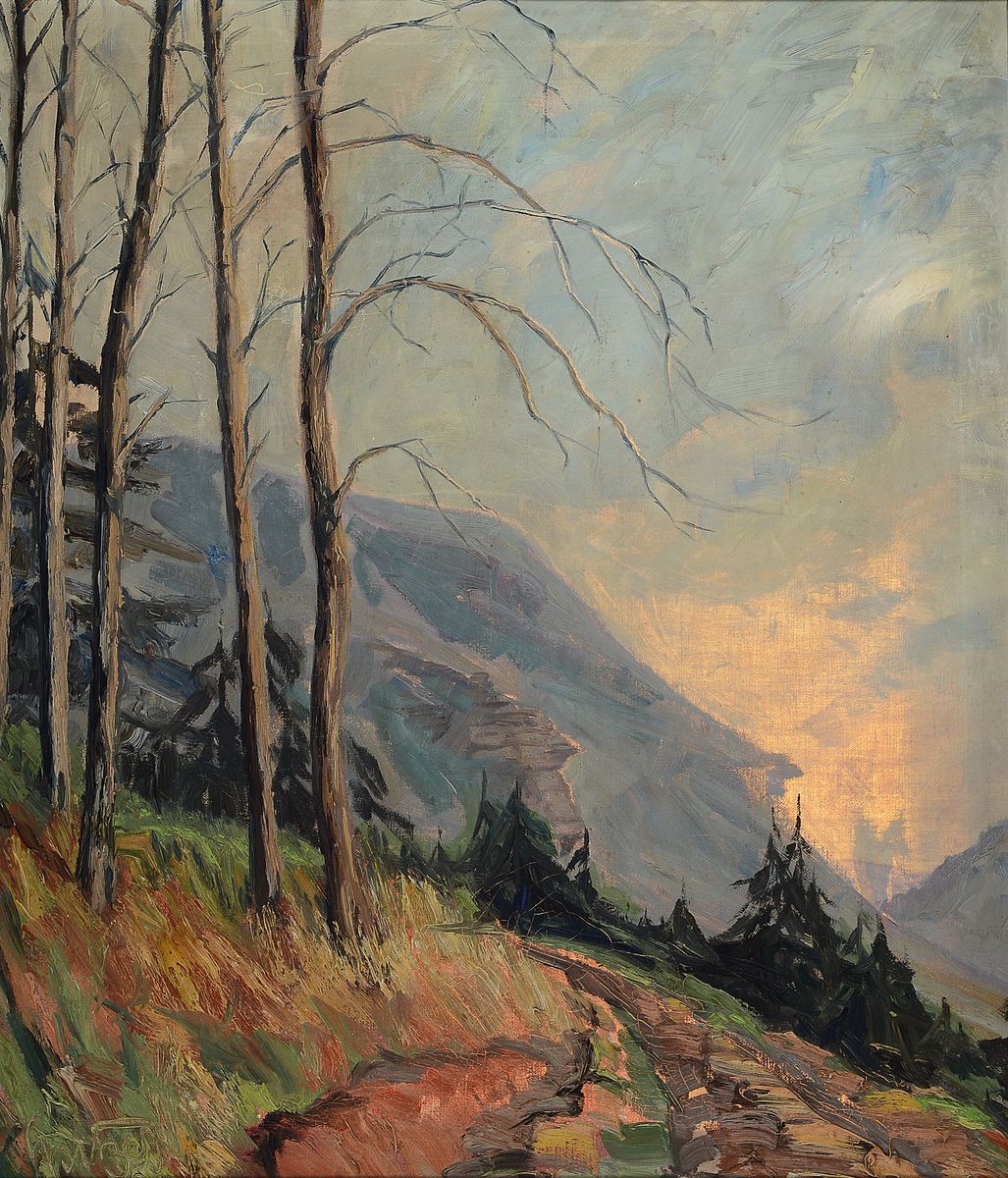 Karl Philipp Spitzer, 1887-1954 Speyer, Pfälzer Waldlandschaft, Öl/Lwd, links unten signiert, ca. 62x72cm/77x87cm, Rahmen