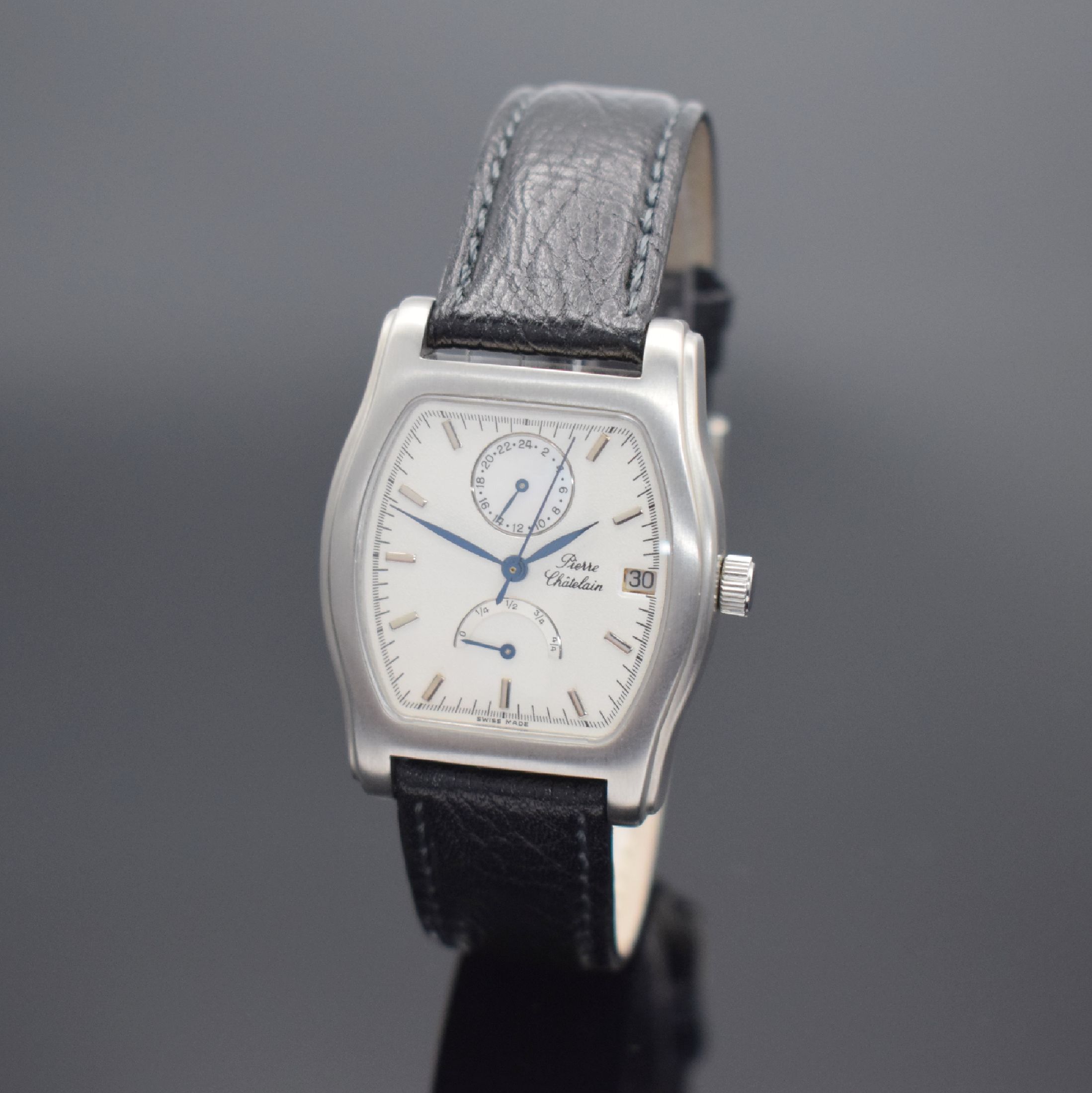 PIERRE CHATELAIN Armbanduhr, Automatik, beids. vergl. Edelstahlgeh., Boden 4-fach verschr., vers. Zifferbl., Hilfszifferbl. m. Perlmutteinl., gebl. ...