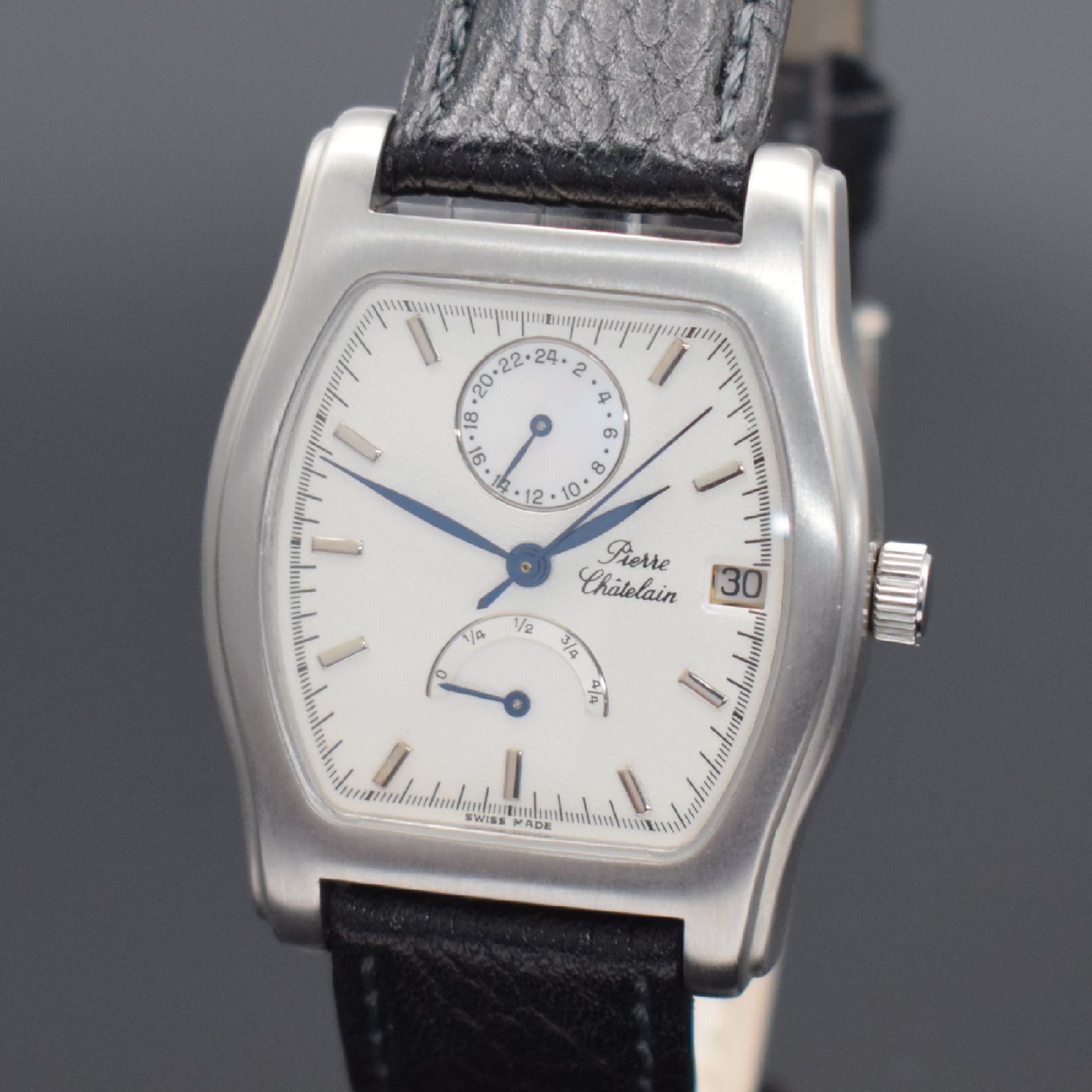 Detail a: PIERRE CHATELAIN Armbanduhr, Automatik, beids. vergl. Edelstahlgeh., Boden 4-fach verschr., vers. Zifferbl., Hilfszifferbl. m. Perlmutteinl., gebl. ...