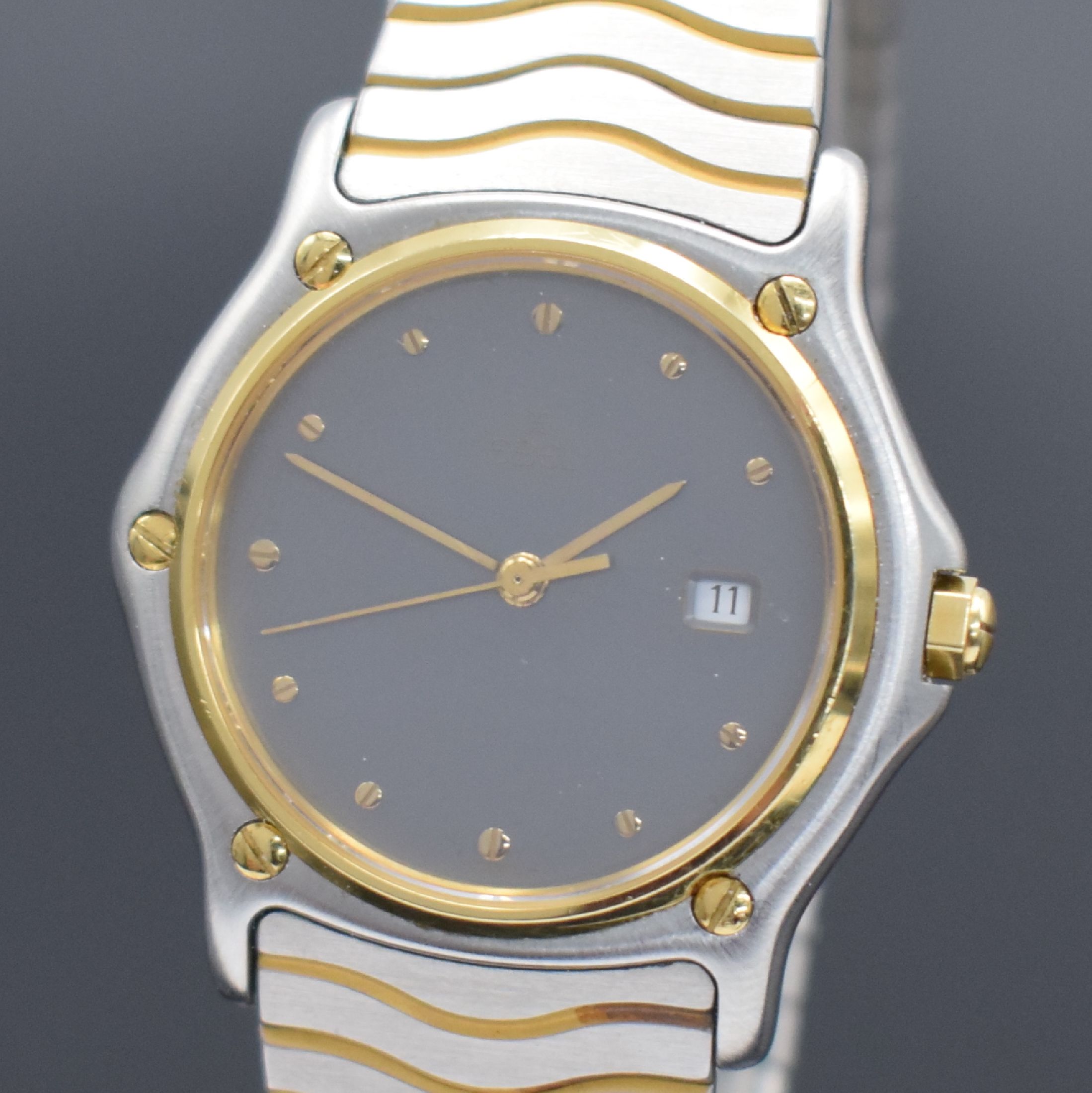 Detail a: EBEL Armbanduhr Classic Wave Junior Referenz 183909, quarz, Schweiz um 1995, Edelstahl/Gold kombiniert inkl. Wellengliederband m. dopp. Faltschl., ...