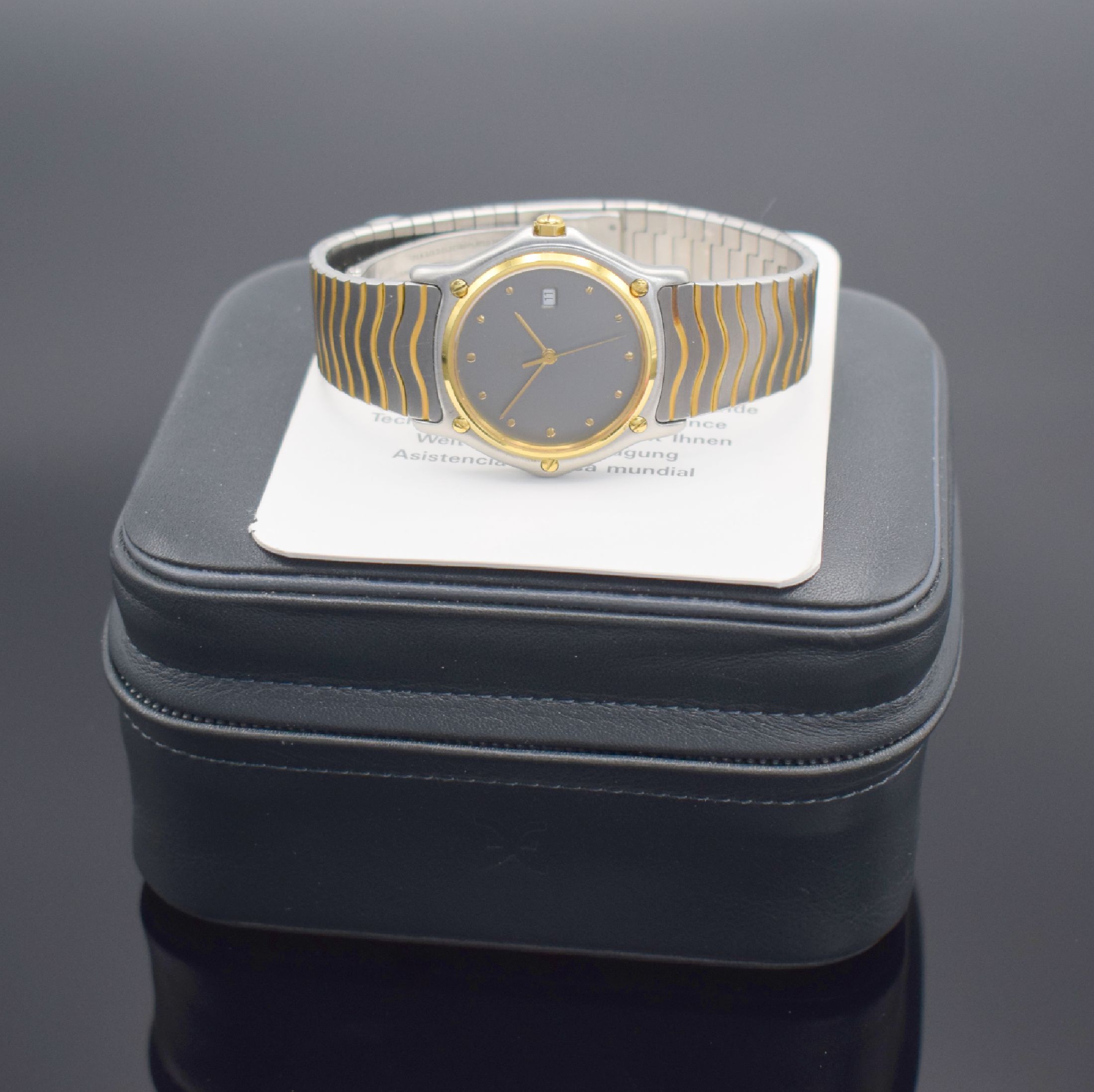 Detail d: EBEL Armbanduhr Classic Wave Junior Referenz 183909, quarz, Schweiz um 1995, Edelstahl/Gold kombiniert inkl. Wellengliederband m. dopp. Faltschl., ...
