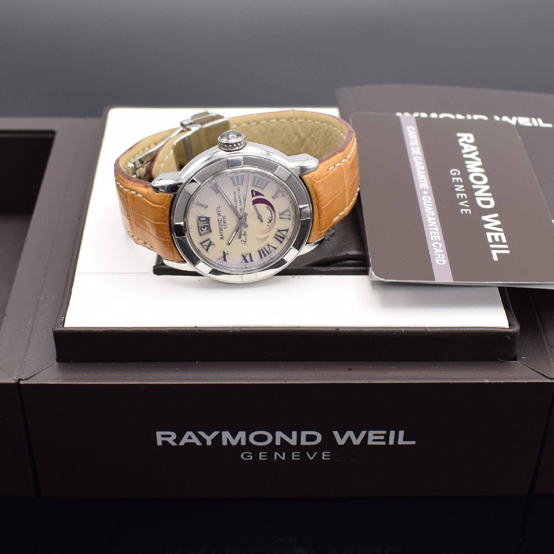 Detail f: RAYMOND WEIL Herrenarmbanduhr Serie Parsifal Referenz 2843, Automatik, Edelstahlgeh. inkl. orig. Lederband m. Faltschl., beids. vergl., Boden 4-fach ...