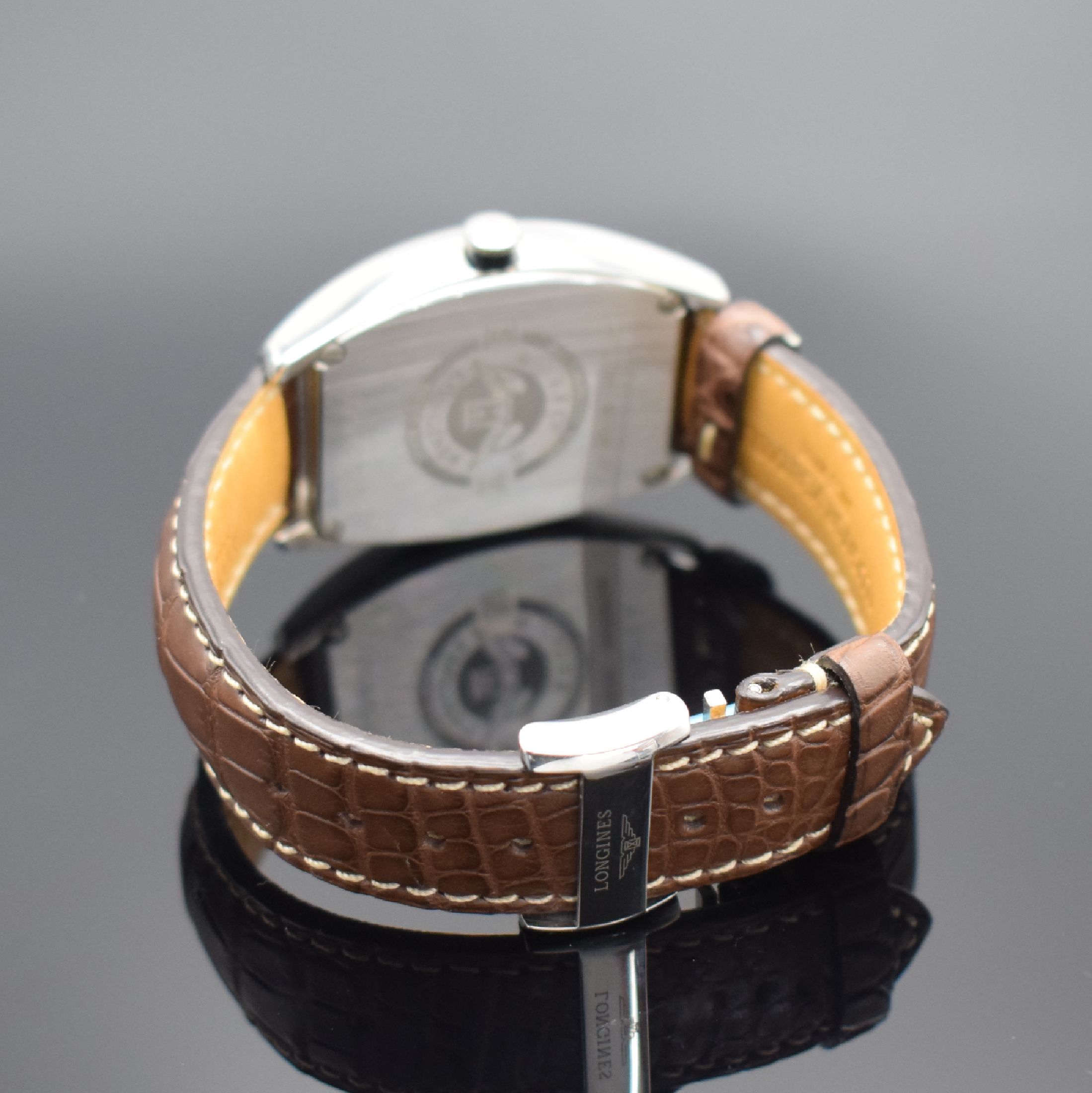 Detail b: LONGINES Armbanduhr Evidenza Power Reserve Referenz L2.672.4, Automatik, Edelstahlgeh. inkl. orig. Lederband m. dopp. Faltschl., Boden 4-fach ...