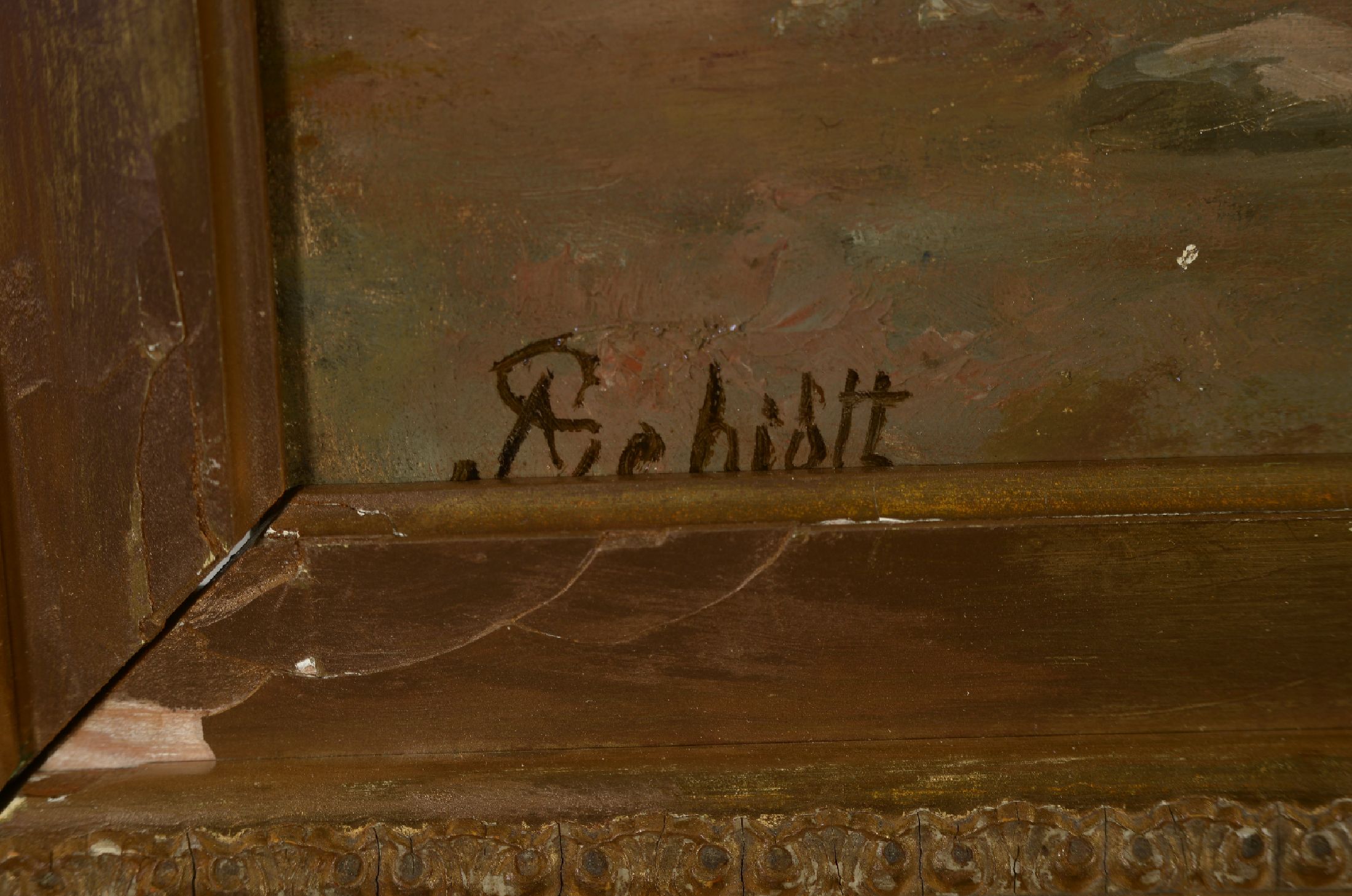 Detail a: Heinrich August Schiott, 1823 Helsingor-1895 Hellebaek, Studium an der Kgl. Kunstakademie Kopenhagen, sowie im Atelier von Christoffer Wilhelm ...